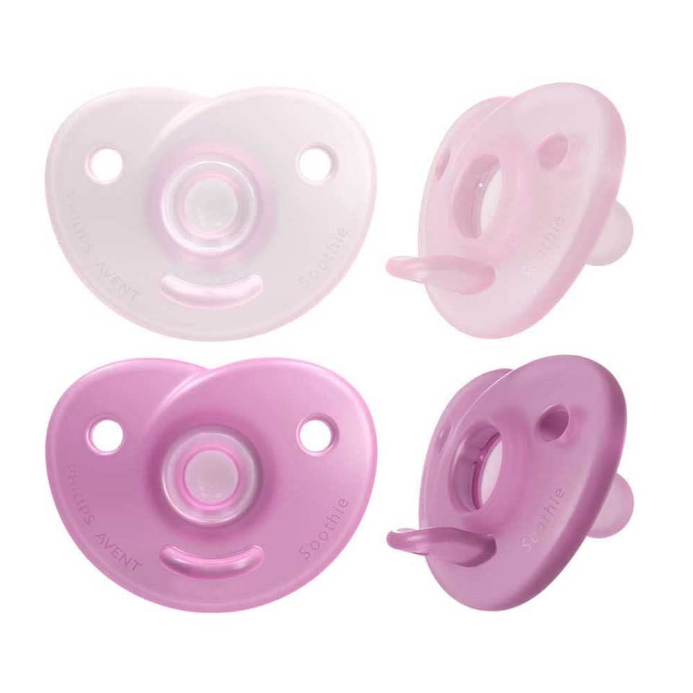Philips AVENT Soothie – BPA-freier Schnuller für Babys von 0 bis 6 Monaten, rosa/hellrosa (Modell SCF099/22) Pink and Light pink Angebot bei HelloDeals