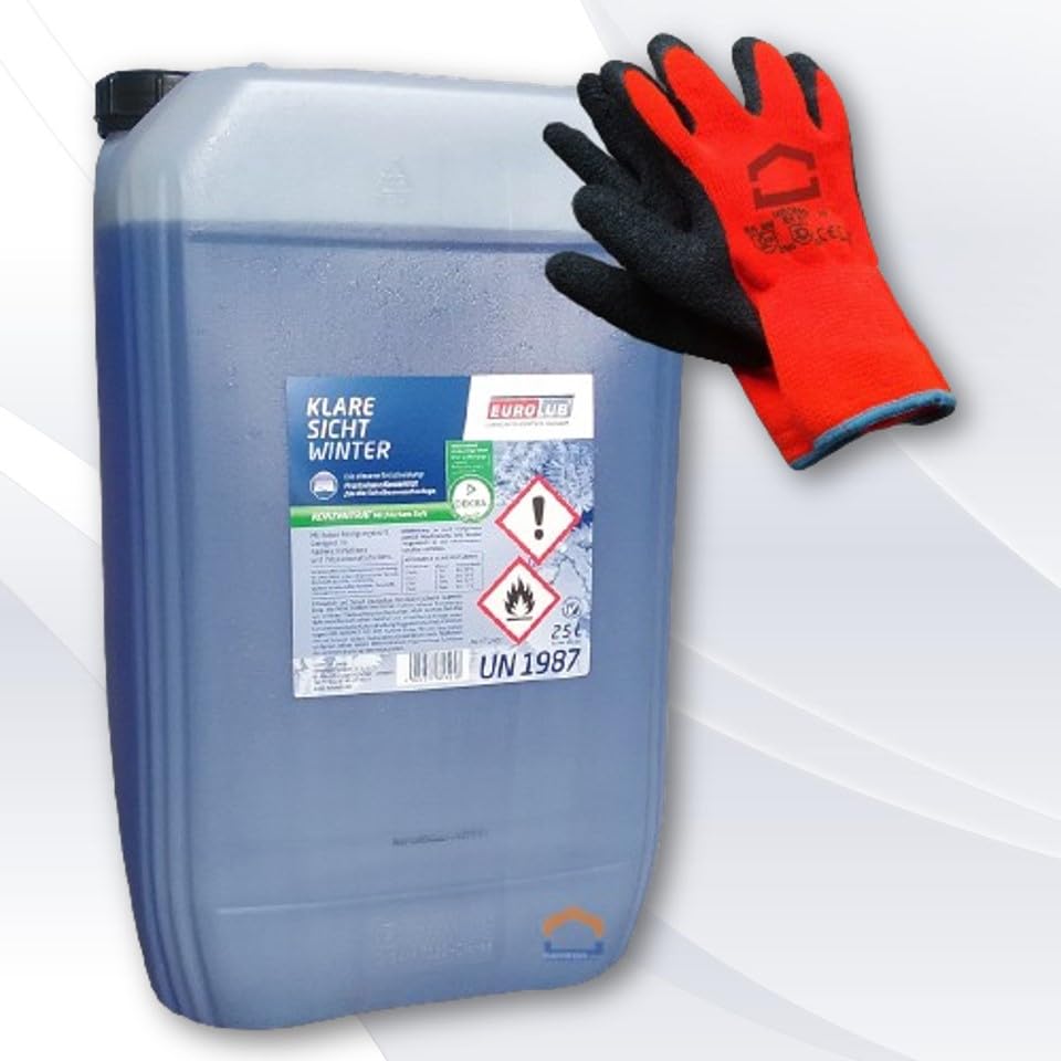 EUROLUB Scheibenfrostschutz Klare Sicht WINTER 25 Liter bis - 60 Grad + Winterhandschuhe Angebot bei HelloDeals