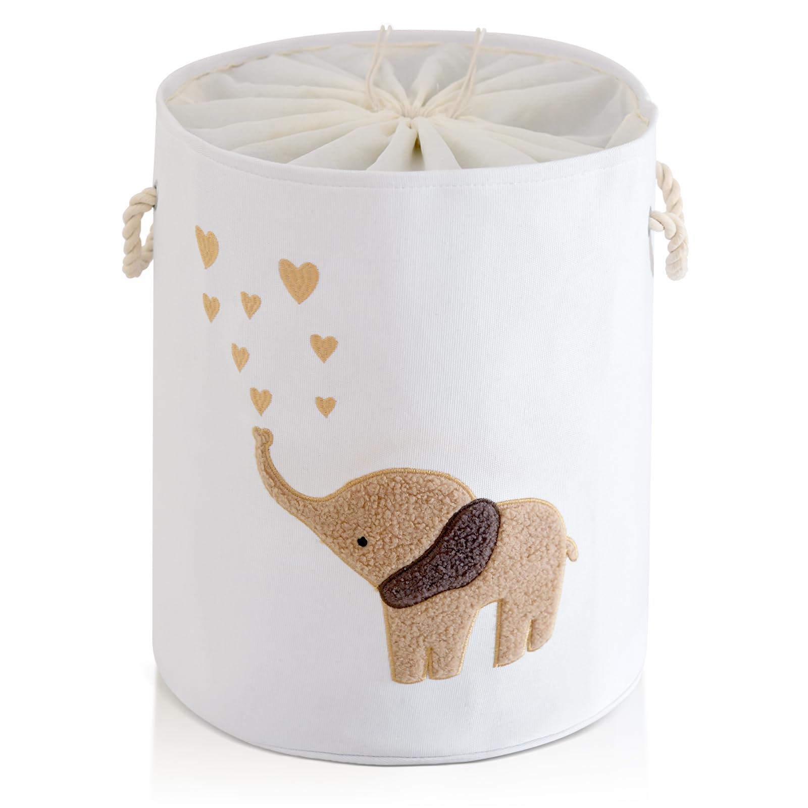 YFNHOME Faltbar Wäschekörbe Kinderzimmer, 58L Extra Groß Spielzeug Aufbewahrung Wäschekorb Aufbewahrungskorb Kinder mit Kordelzugverschluss Kinderzimmer deko Junge Wäschesack (Brauner Elefant) Angebot bei HelloDeals