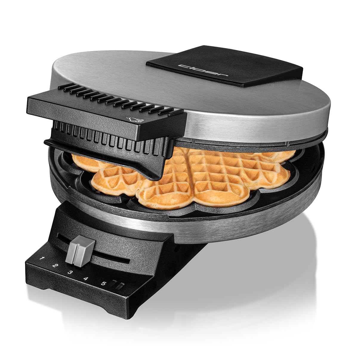 Cloer 189 Waffeleisen für eine Herzwaffel, Doppelbeschichtung, 930 W, Waffelgröße 16 cm, schwere Backplatten, optische und akustische Fertigmeldung, Edelstahl Doppelte Antihaftbeschichtung Edelstahl Angebot bei HelloDeals