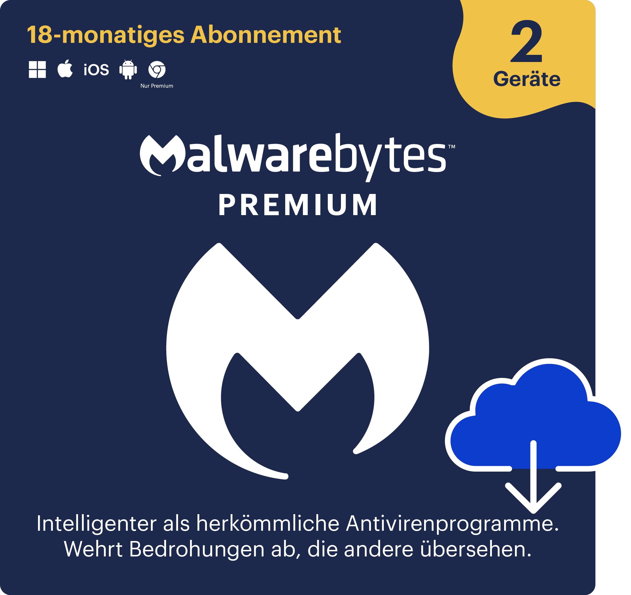 Malwarebytes | Windows/Mac/iOS/Android/Chrome | Premium | 2 Gerät | 18 Monate | Aktivierungscode per Email 2 Gerate Premium 18 Monate Angebot bei HelloDeals