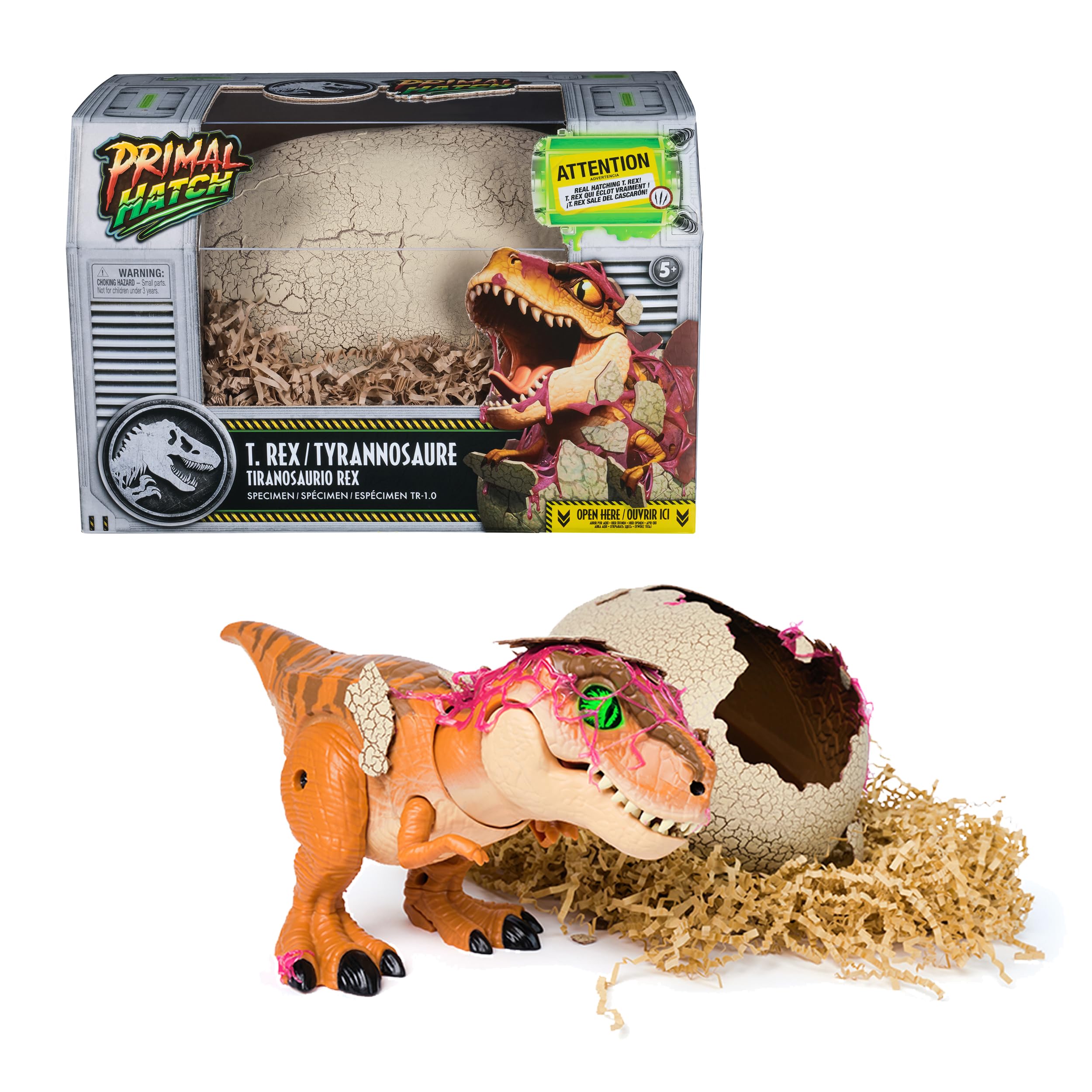 Primal Hatch, Jurassic World, Interaktiver T-Rex im Ei, 100+ Soundeffekte und Reaktionen, Spielzeug für Kinder ab 5 Jahren Angebot bei HelloDeals