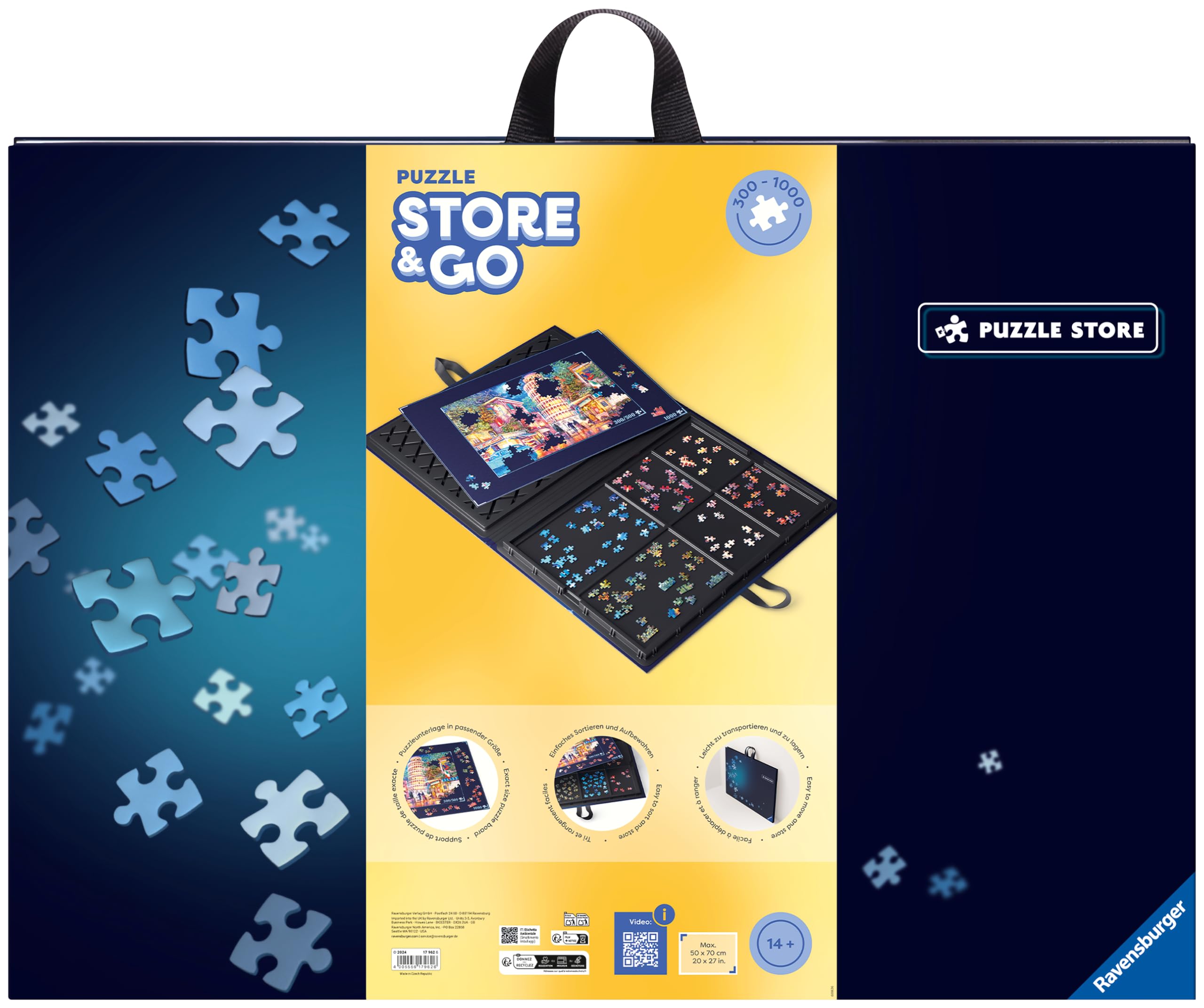 Ravensburger Store & Go für Puzzles mit bis zu 1000 Teilen, Kombination aus Puzzle-Sortierschale und Puzzleunterlage, Zubehör zur Aufbewahrung von Puzzles Single Angebot bei HelloDeals