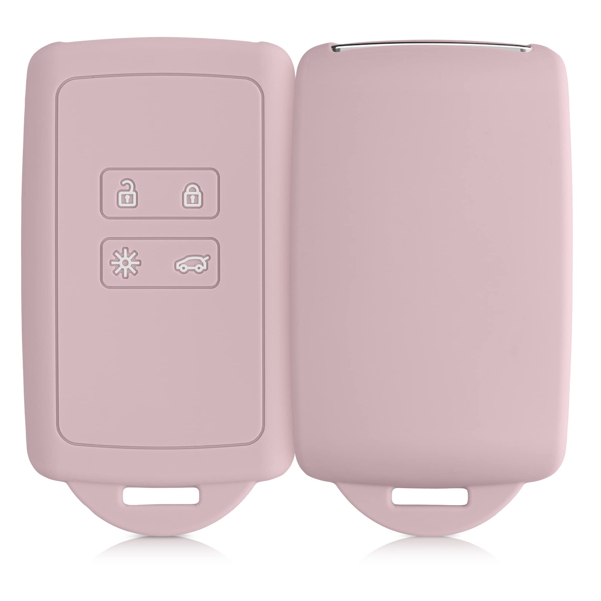 kwmobile Autoschlüssel Hülle kompatibel mit Renault 4-Tasten Smartkey Autoschlüssel (nur Keyless Go) - Silikon Schutzhülle Schlüsselhülle Cover in Altrosa matt Angebot bei HelloDeals