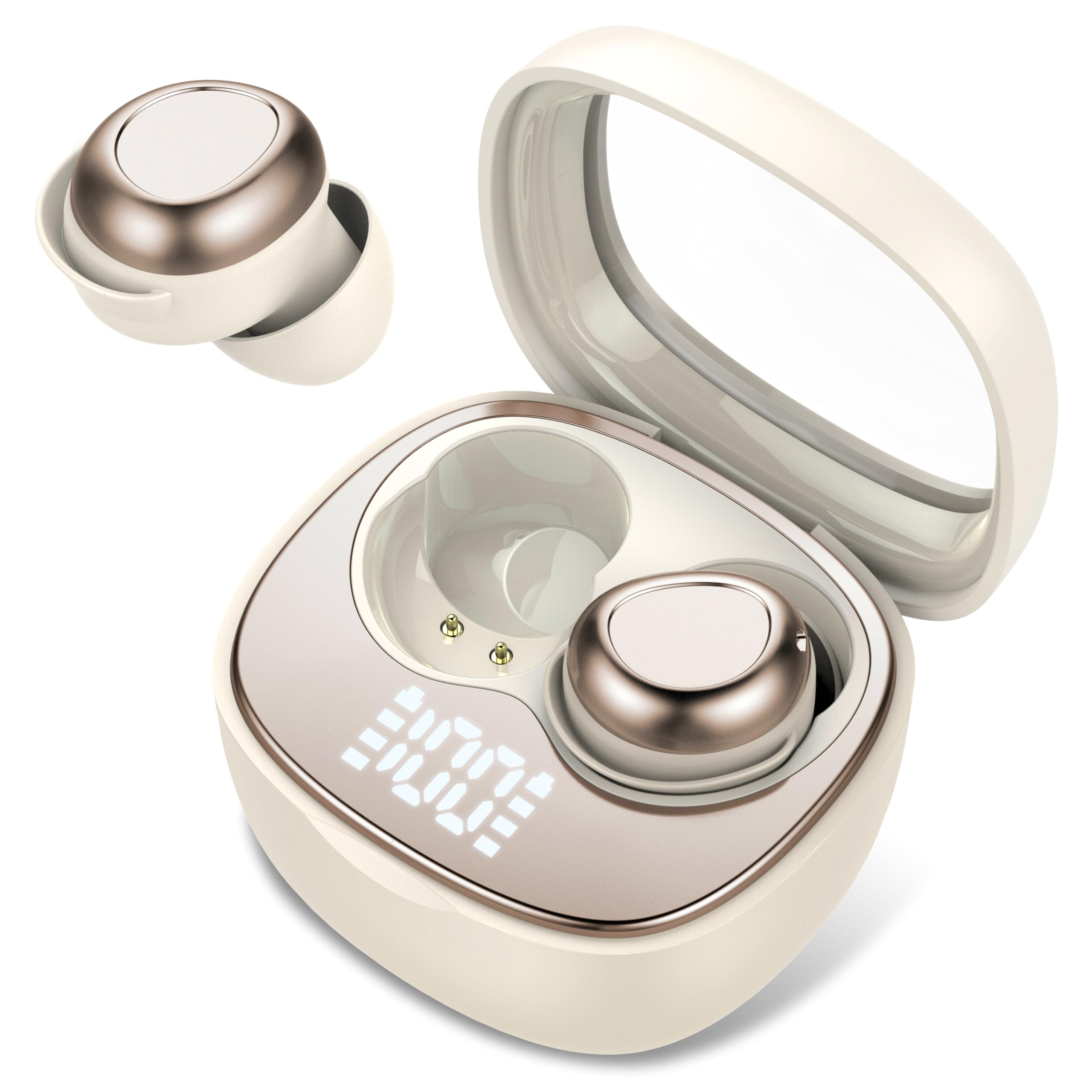 Doubc Mini Schlafkopfhörer Bluetooth 5.4 Kopfhörer, in Ear Kopfhörer Kabellos mit 45 Stunden Akkulaufzeit, Weiche Ohrhörer Schlafen Sleepbuds, Sanfter Klang Bequem Tragen ohne Druckgefühl, Beige Grau Angebot bei HelloDeals