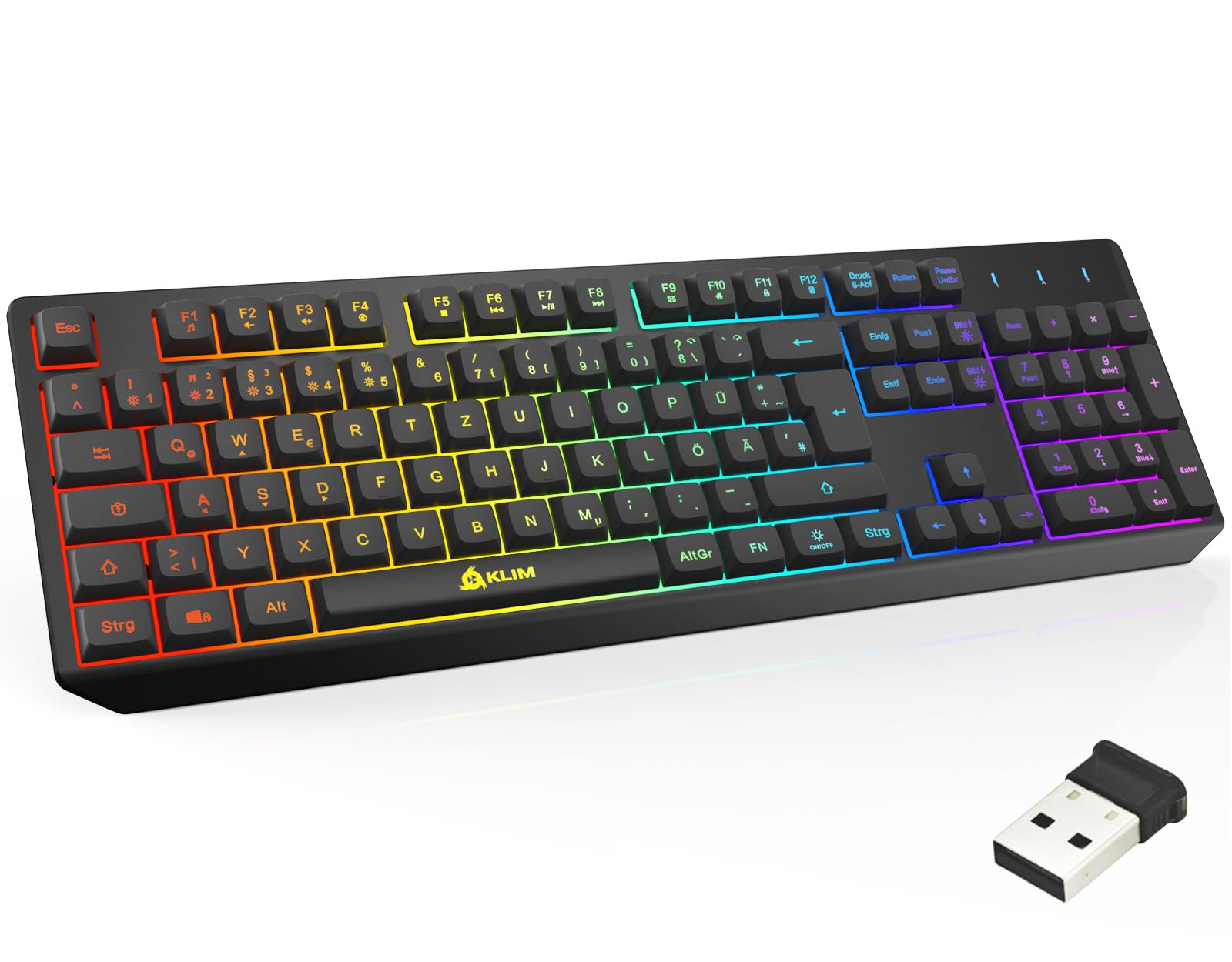 KLIM Chroma Wireless Gaming Tastatur Kabellos QWERTZ DE – RGB Beleuchtet, Leise & Ergonomisch, Langlebig & Wasserdicht – Für PC, Mac, PS4, PS5 – Schwarz Angebot bei HelloDeals