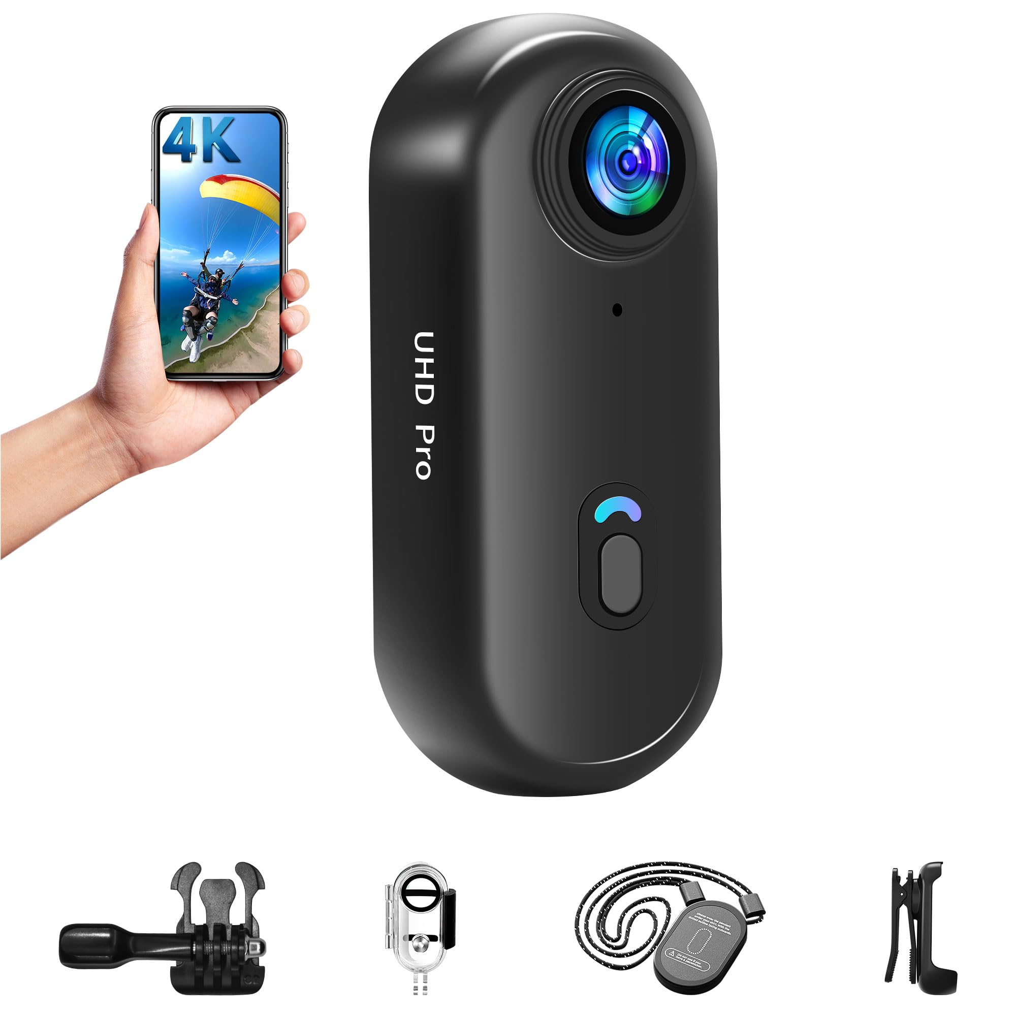 Baobylon Mini Action Cam WiFi,4K Unterwasserkamera Wasserdicht bis 30M,Freihand-POVs,Überall Anbringbar,360° Helmkamera Motorrad Fahrrad Bodycam Körperkamera,Mini Kamera,Multifunctional Accessories Angebot bei HelloDeals
