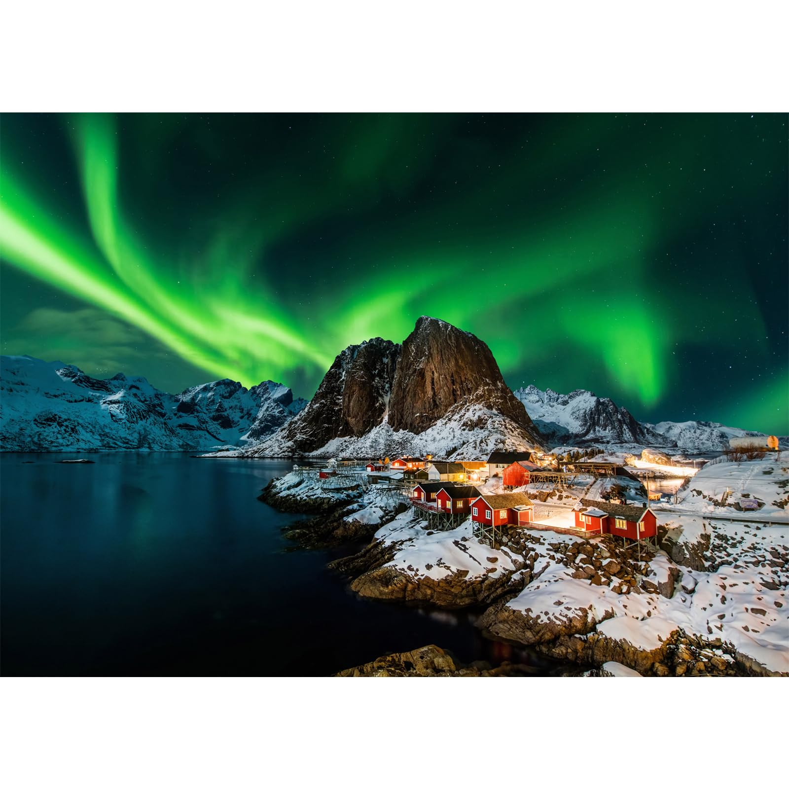 Puzzle 1000 Teile,Klassische Puzzles, Impossible Geschicklichkeitsspiel für die Ganze Familie, Farbenfrohes Legespiel - Norwegen Aurora Borealis, Home Dekoration Angebot bei HelloDeals