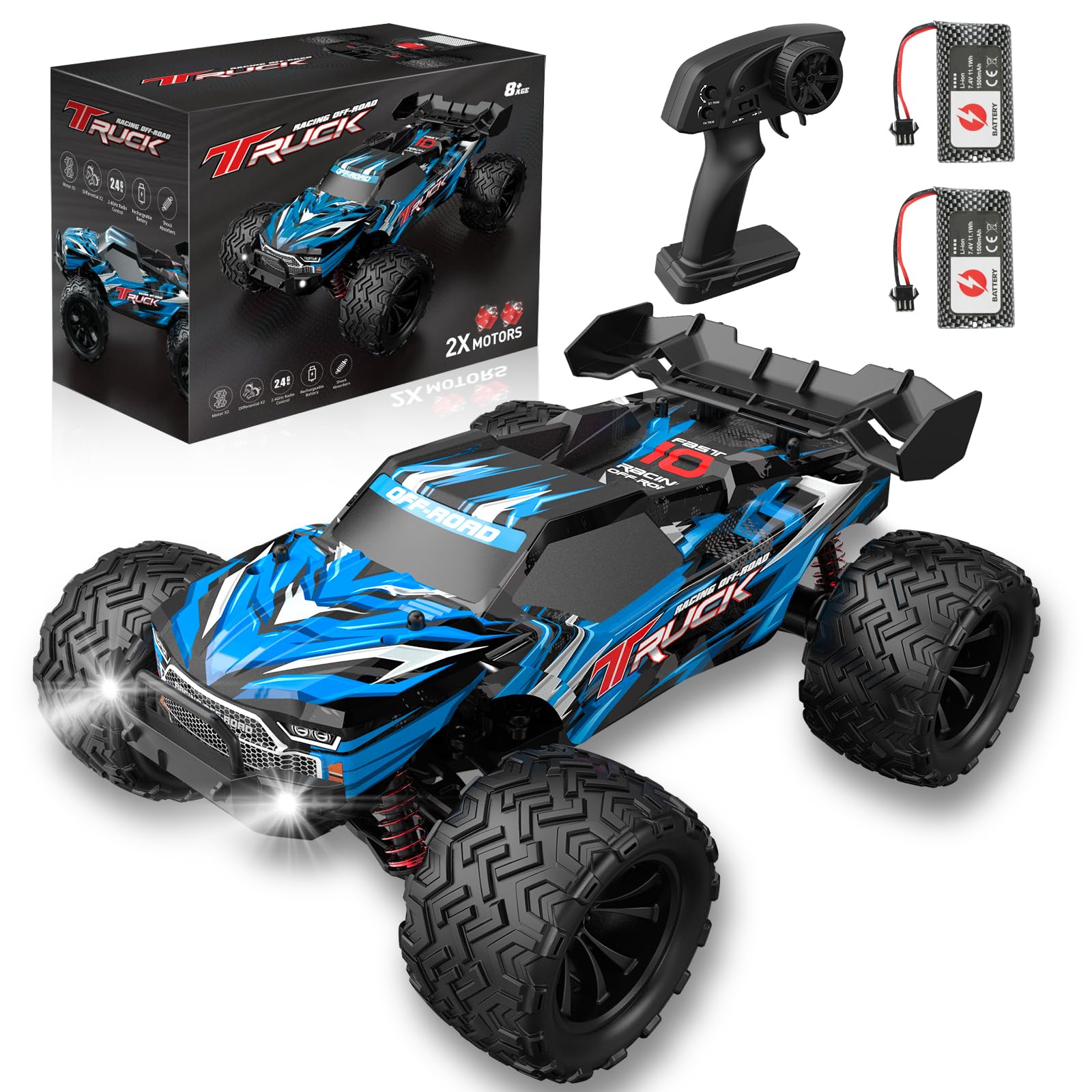 BORSTOYPRO 1:16 Ferngesteuertes Auto, 40 KM/H Schnell Ferngesteuerter Monster Truck für Erwachsene, 4WD Ferngesteuerte Monstertruck RC Cars Auto für Jungen ab 8+ 10 Jahre Angebot bei HelloDeals