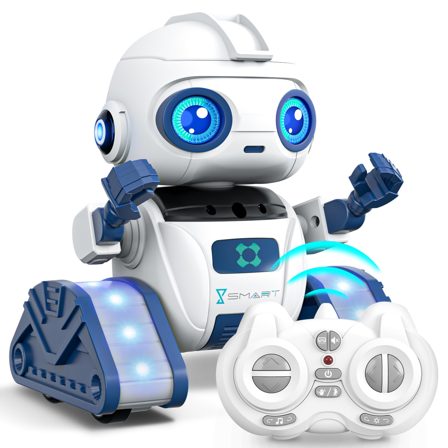 Ophy Roboter Kinder Spielzeug, wiederaufladbar und projizierbar, RC-Roboter mit LED-Augen und Musik, RC-Spielzeug mit Gestensensor für ab 3 4 5 6 7 8 9 10 Jahre Jungen und Mädchen Geschenk Weiß Angebot bei HelloDeals