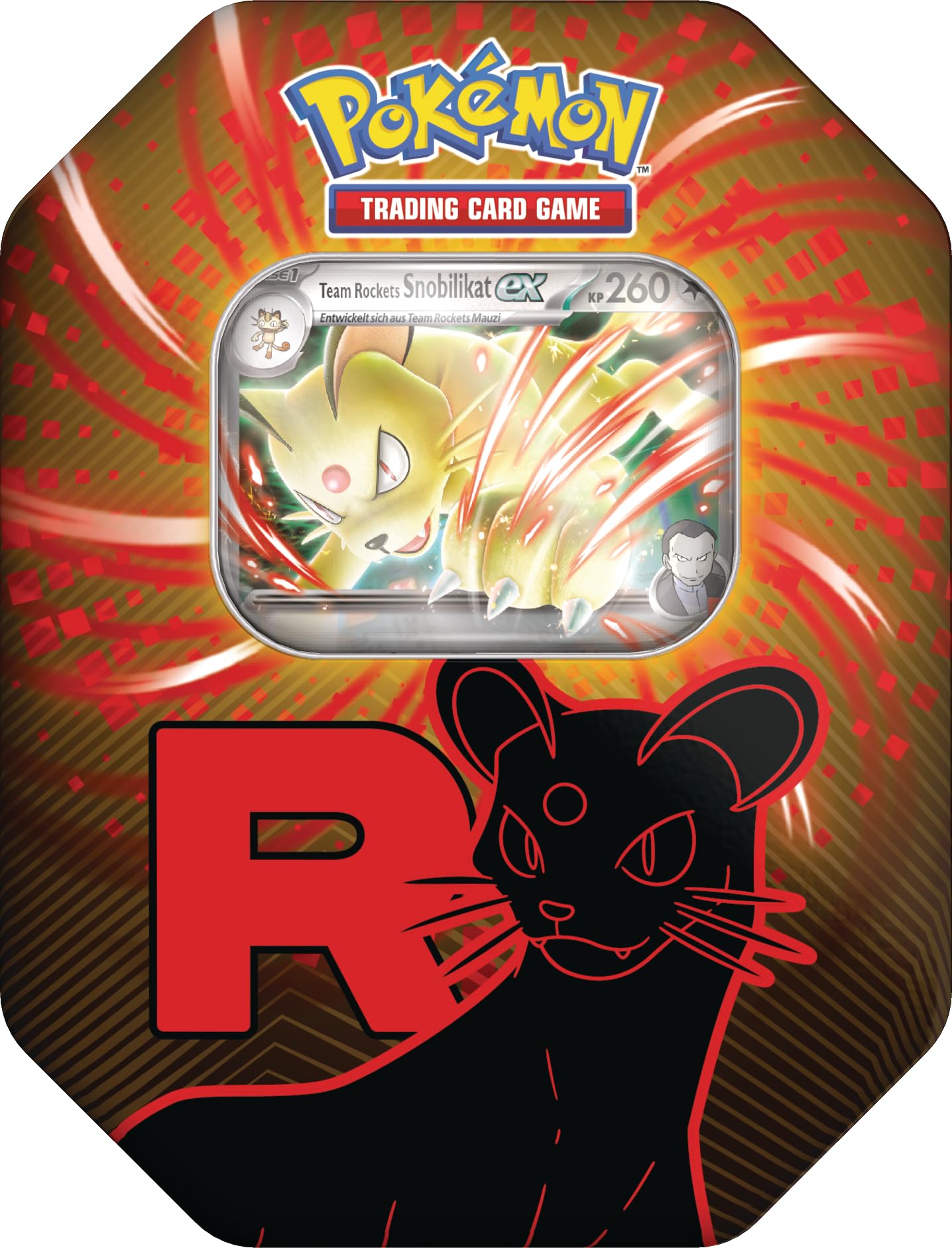 Pokémon-Sammelkartenspiel: Tin-Box Team Rocket – Snobilikat-ex (1 holografische Promokarte & 4 Boosterpacks) Angebot bei HelloDeals