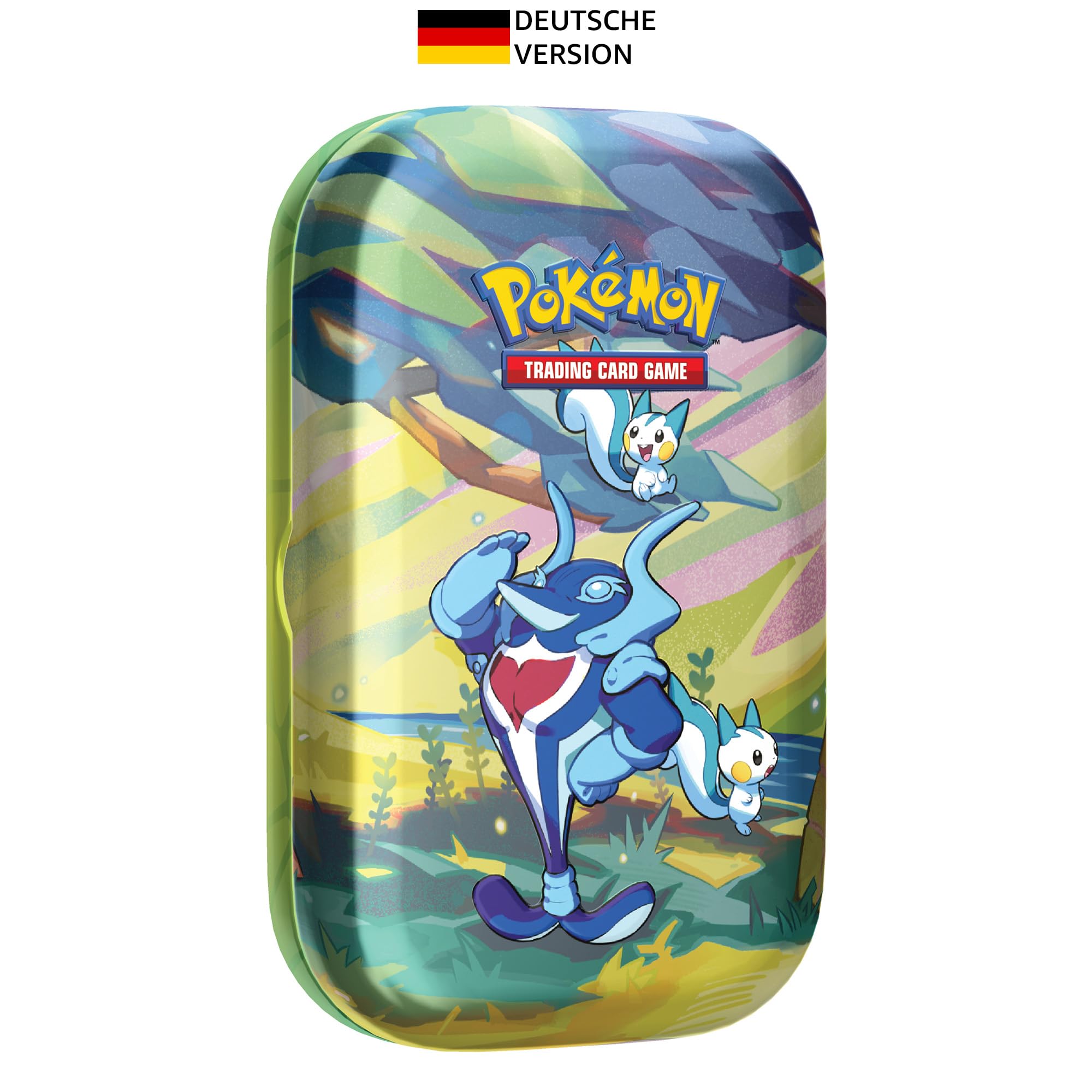 Pokémon-Sammelkartenspiel: Mini-Tin-Box Farbenfrohes Paldea: Delfinator & Pachirisu (2 Boosterpacks, 1 Stickerbogen) Angebot bei HelloDeals
