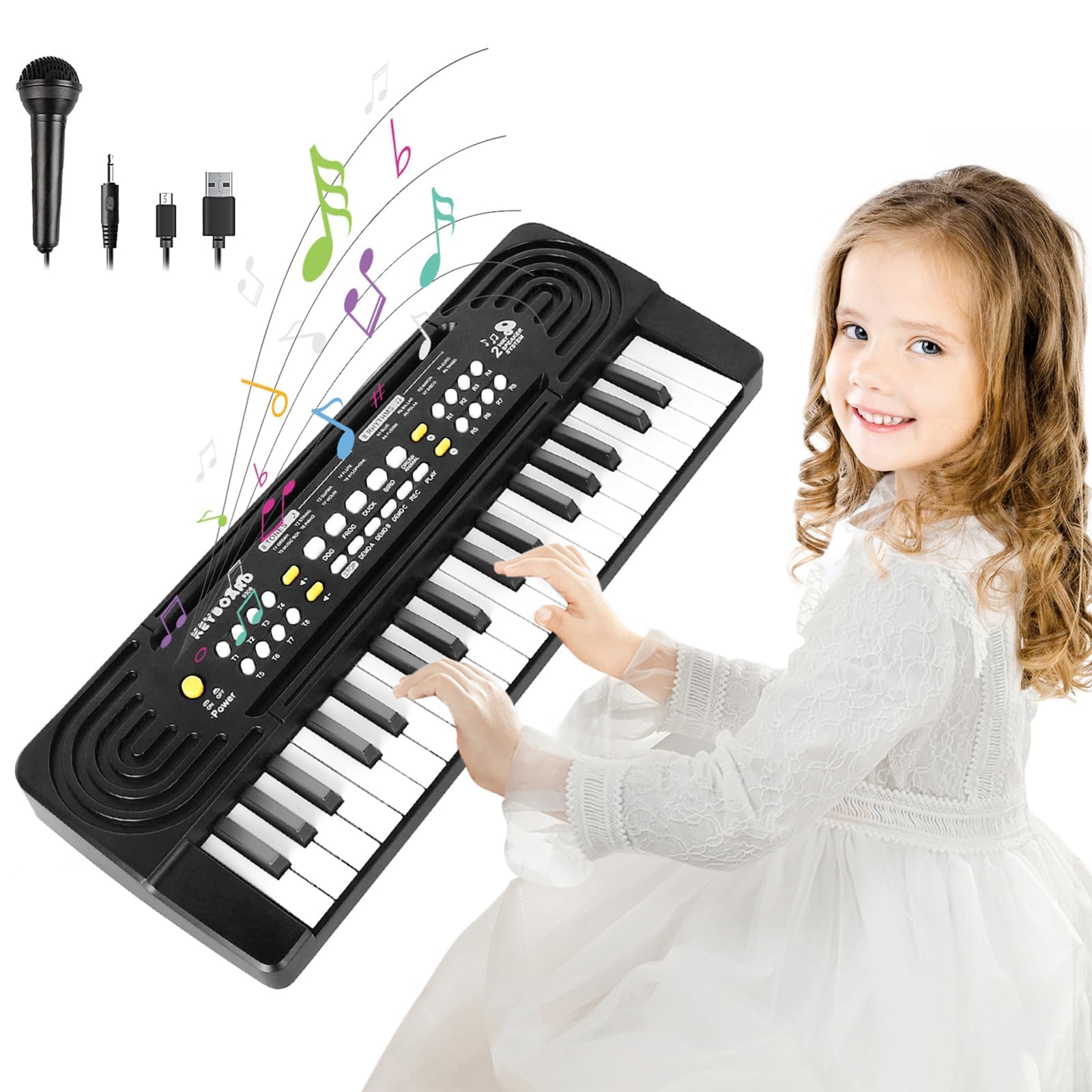 Elektronische Keyboard für Kinder ab 3 4 5 6 7 8 Jahren, 37 Tasten Kinderklavier mit Mikrofon, Mini Piano Musikinstrumente kinder ab 3 Jahre, Geschenke für Jungen/Mädchen Angebot bei HelloDeals