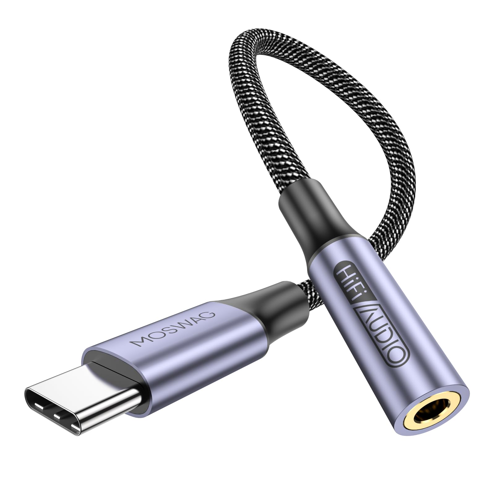 MOSWAG USB Typ C auf 3.5mm Kopfhörer Jack Adapter, Audio USB C auf Aux Dongle Kabel für iPhone 16 Pro Max/16 Pro/16 Plus/16/15 Pro/15, Samsung Galaxy S24 S23 S22 S21 S20, Huawei, Pixel, ipad und mehr 1 Pack Schwarz Angebot bei HelloDeals