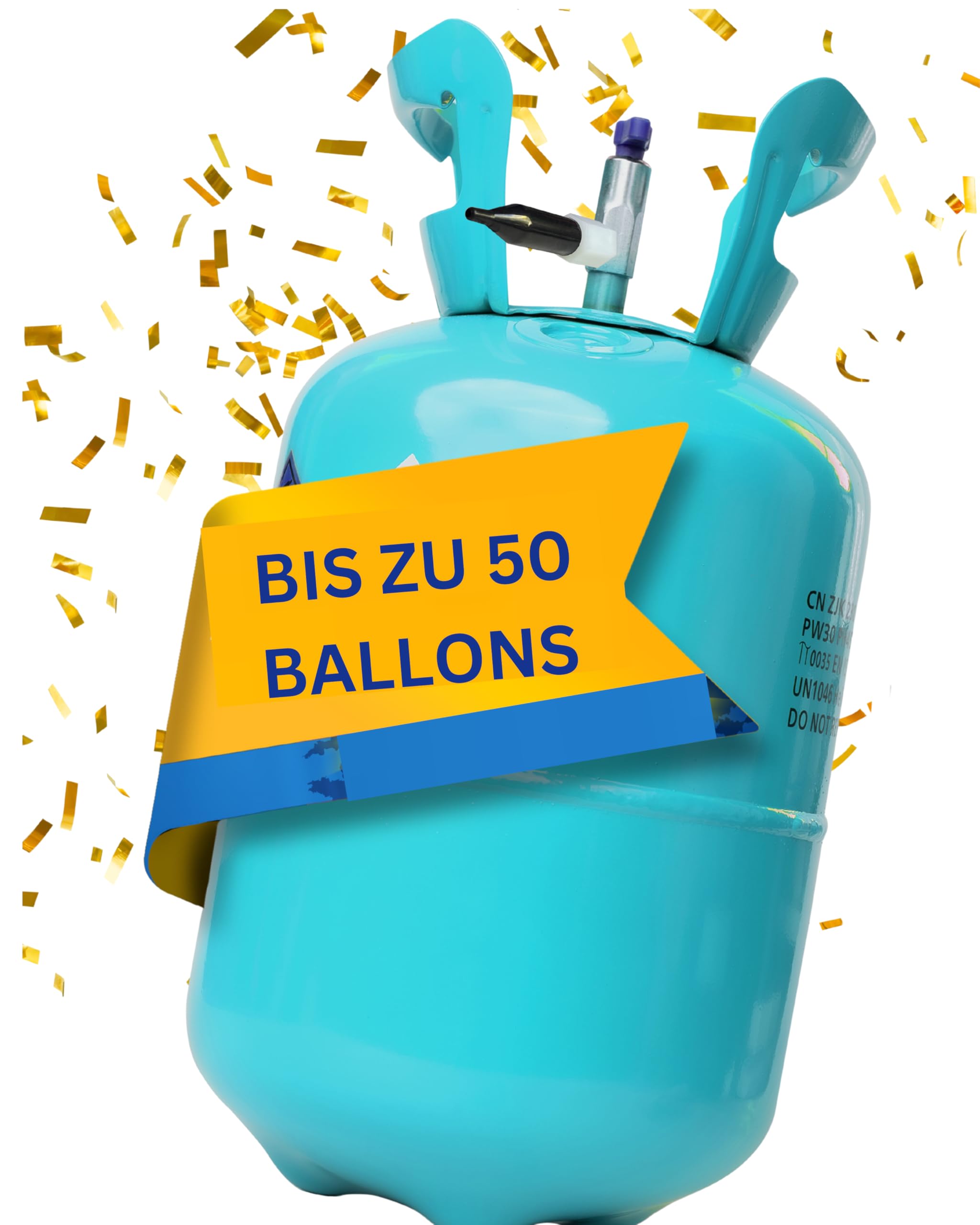 Ballongas [für 50 Luftballons]– Helium Balloon Gas für bis zu [50 Luftballons] – Ballongas - Helium Gasflasche XXL inkl. STAHLMANN ® Informationsblatt Angebot bei HelloDeals
