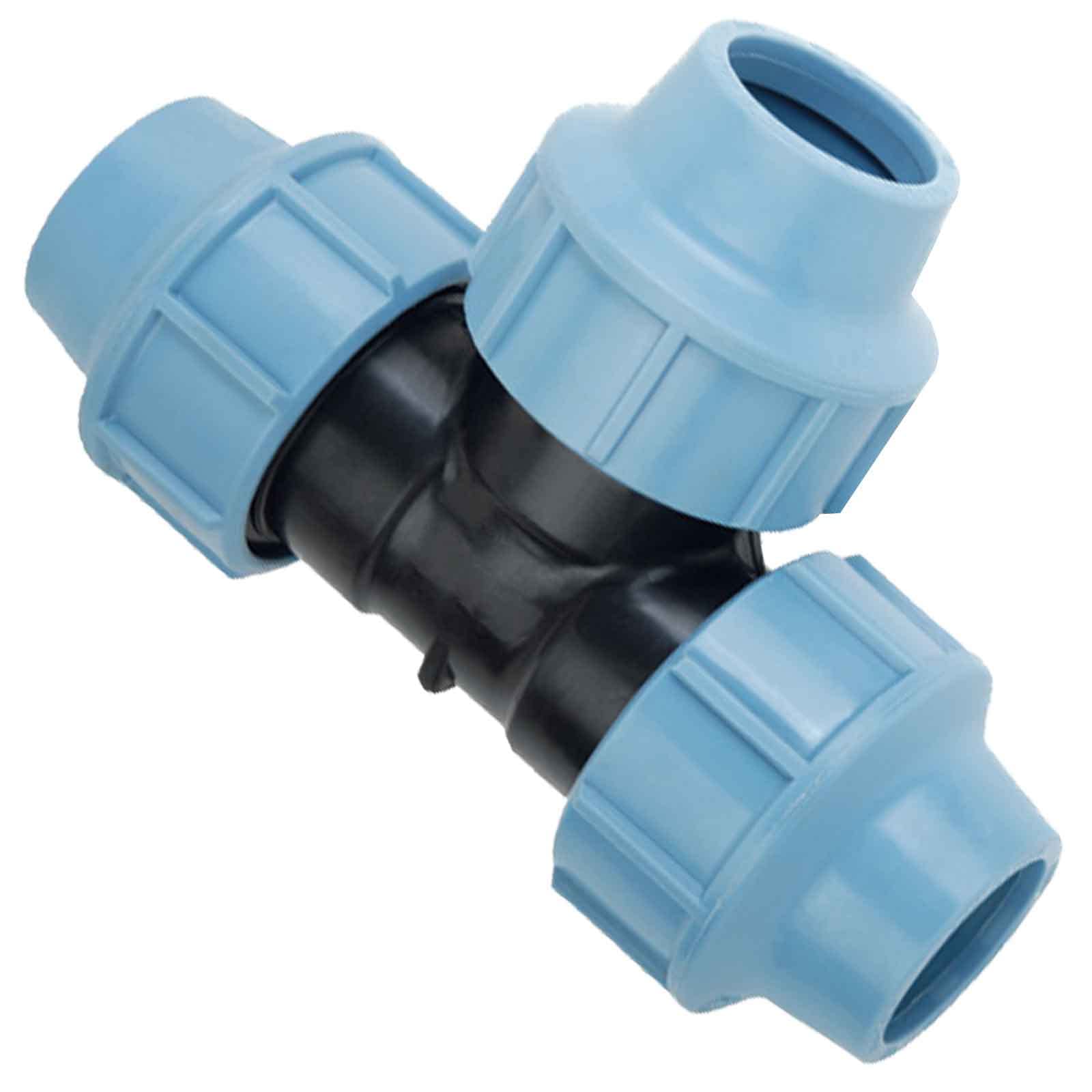 MegaHaustechnik T Stück 90° Grad für PE Rohr Außendurchmesser 25mm PP Fitting Kunststoff mit Klemm Ring Verschraubung Trinkwasser geeignet Druck PN 16 Bar Kupplung Verbinder Abzweigung Muffe blau T-Stück Für 25mm Rohr-AußenØ Angebot bei HelloDeals