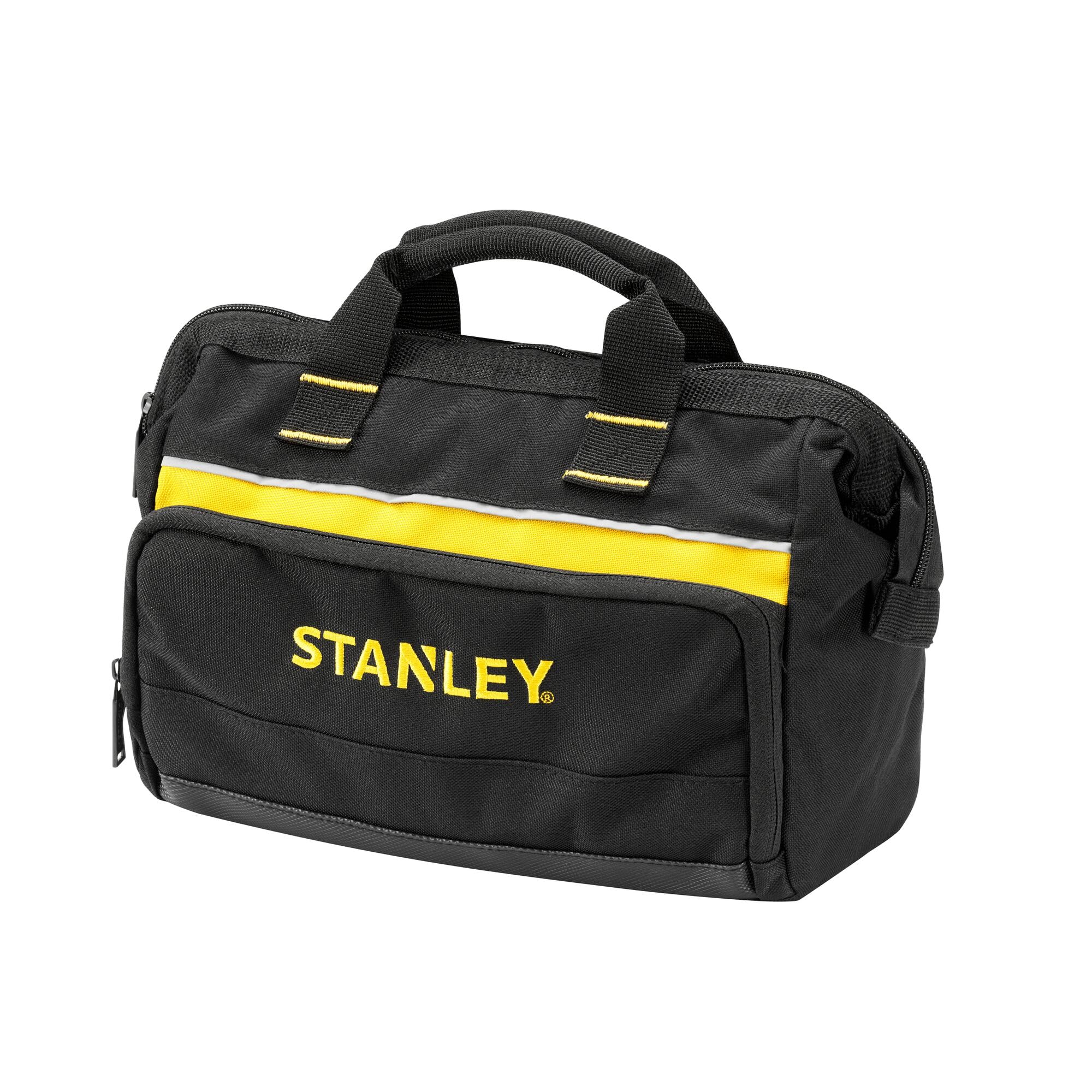 STANLEY Werkzeugtasche (12 Zoll) - Mehrere Taschen zur Werkzeugorganisation, strapazierfähiger 600 Denier Stoff, Schwarz, 30 x 25 x 13 cm, 1-93-330 Einzelbett Angebot bei HelloDeals