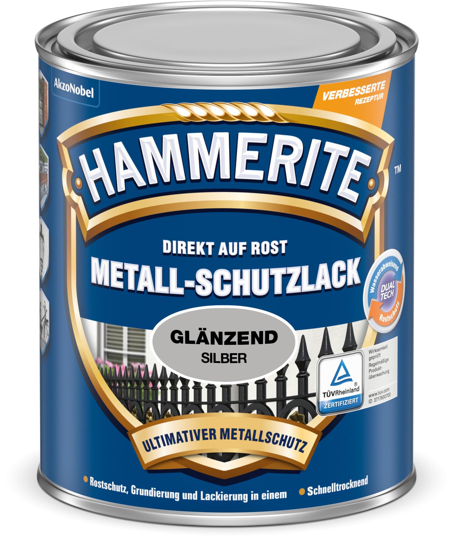 Hammerite Metallschutzlack Glänzend, Silber, 750ml Silber 750 ml Angebot bei HelloDeals