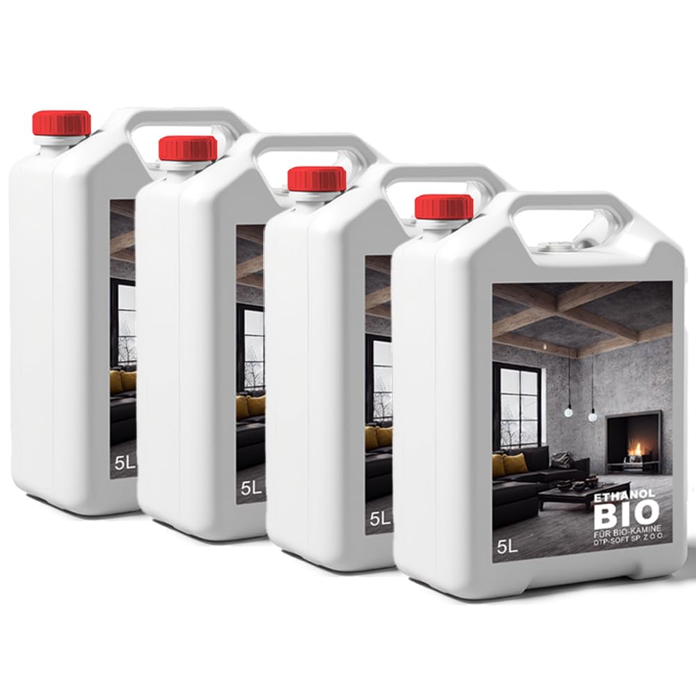 4x5 Liter Bioethanol Premium 100% fürAlkohol für Kamin (Bioethanol Premium, 20L) 20L Geruchlos Angebot bei HelloDeals