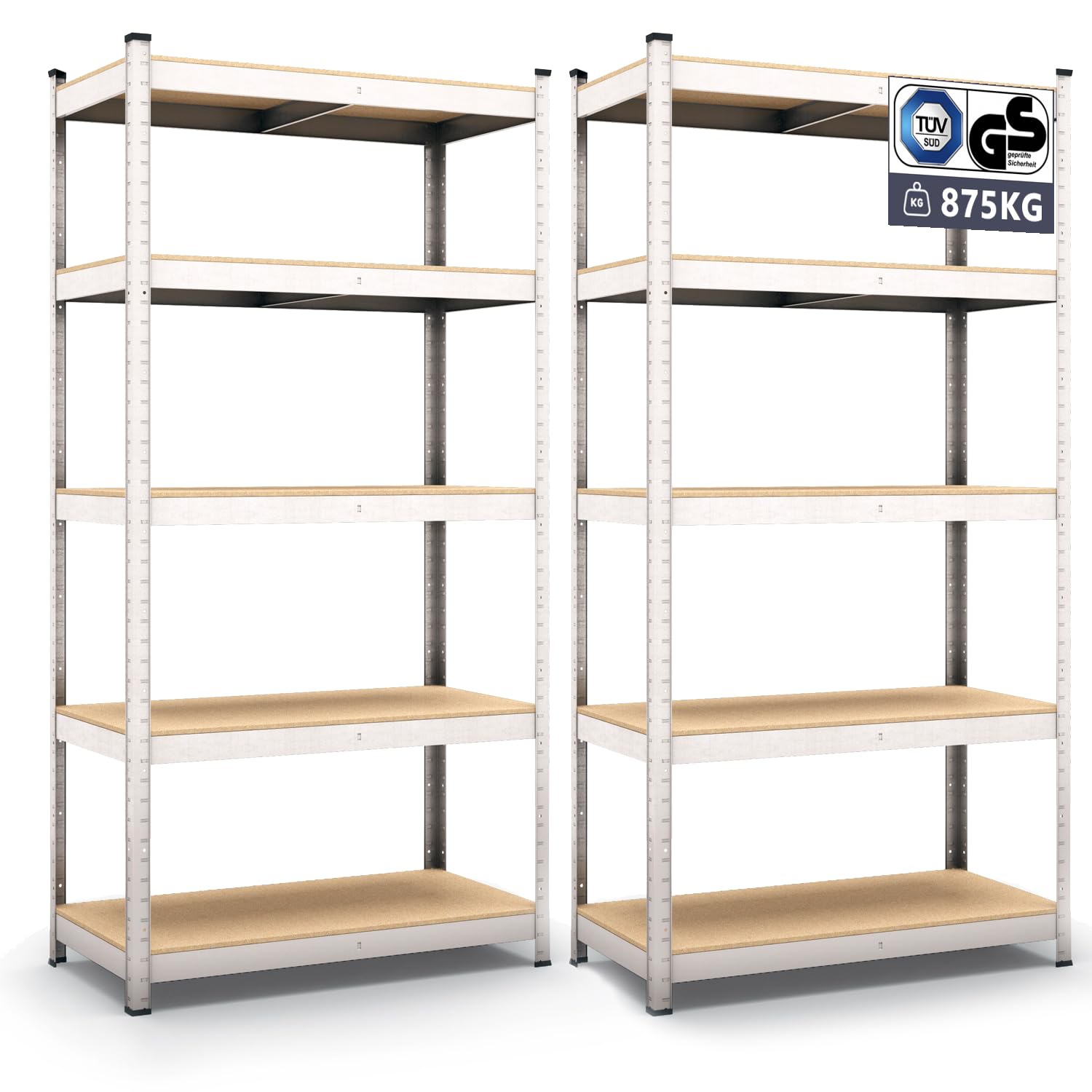 Panorama24 Belko Schwerlastregal 2er Set Lagerregal 180 x 90 x 40 cm, 2 Stück, Kellerregal, Steckregal, Werkstattregal belastbar bis 875kg Angebot bei HelloDeals