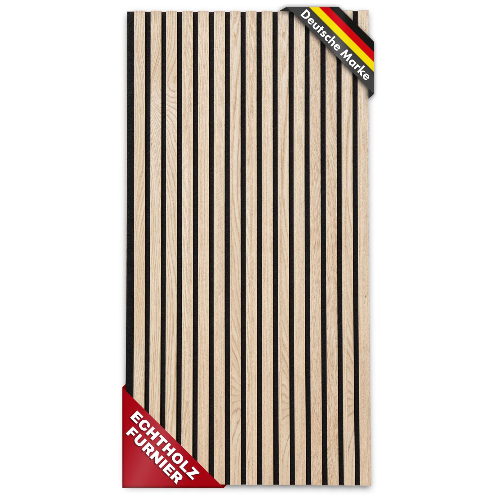 Floordirekt 3D Akustikpaneele 118 x 60 cm, Wandpaneele mit Echtholzfurnier für eine angenehme Raumakustik, Lamellenwand Holz und Filz, Wandverkleidung als Schallschutz, Schalldämmung (White Oak) White Oak 118 x 60 cm Angebot bei HelloDeals
