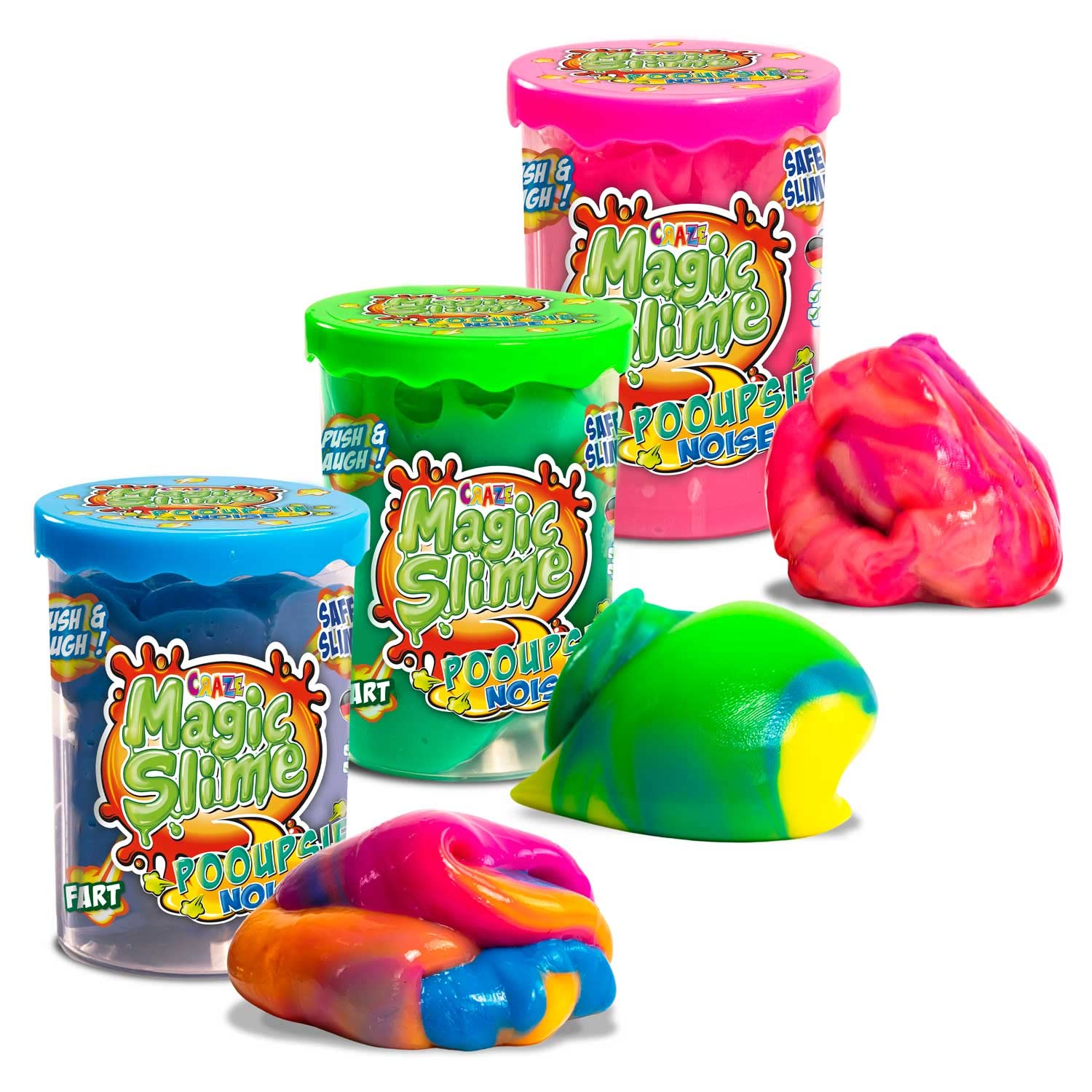 CRAZE Magic Slime POOUPSIE Noise 3X Set Dickflüssiger Pups Schleim kinder 3X 100g , 31049, Bundle kinder spielzeug, 17.1 x 5.7 x 7.6 cm Angebot bei HelloDeals