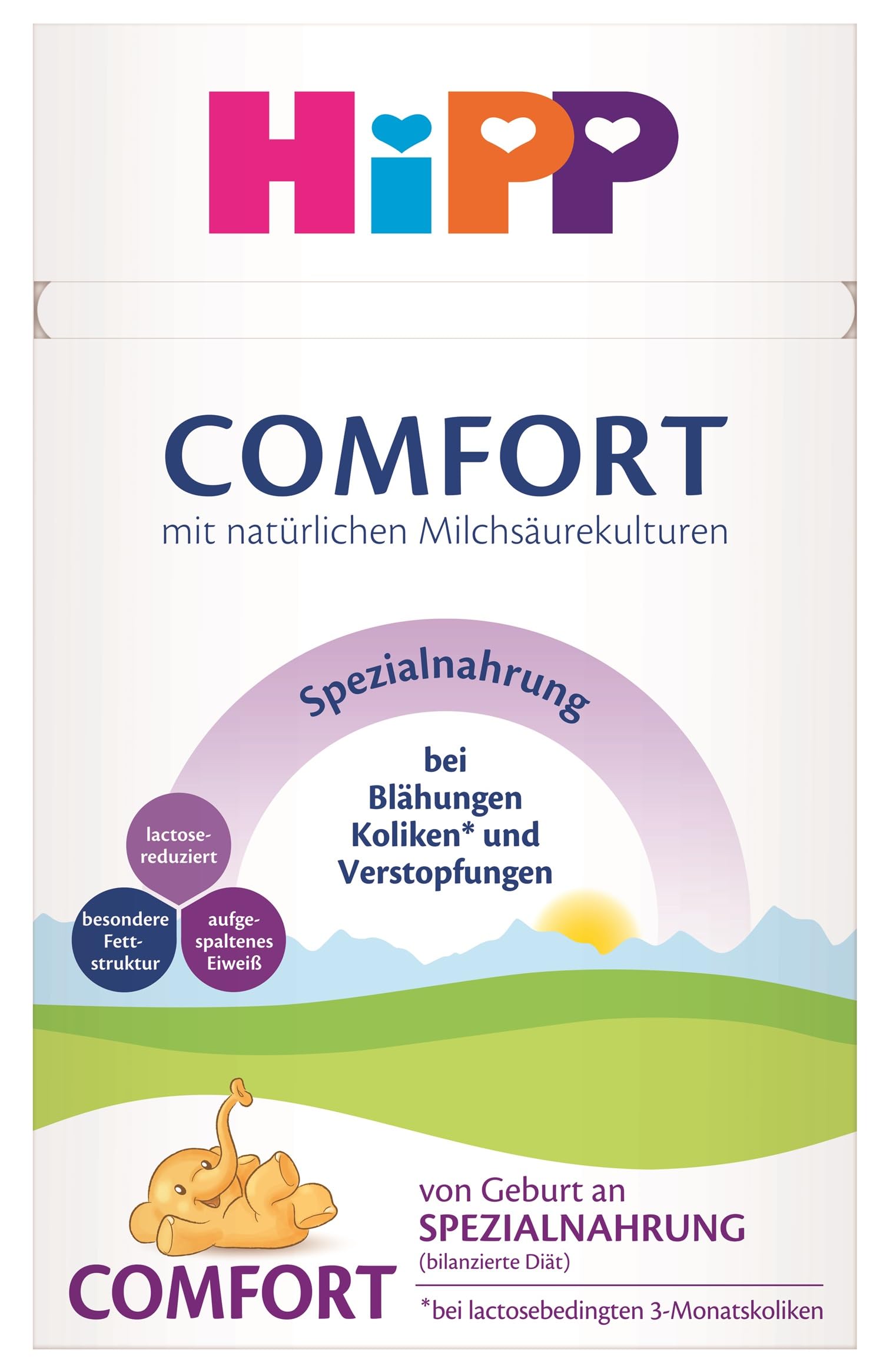 HiPP Comfort Spezialnahrung (4 x 600g), von Geburt an, lactose-reduziert, zum Diätmanagement bei Koliken, Blähungen & Verstopfungen Comfort Spezialnahrung Neu Angebot bei HelloDeals