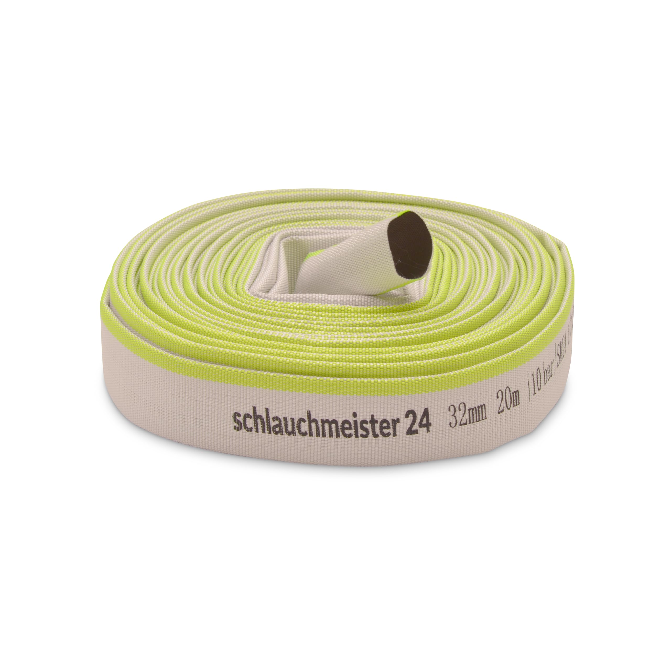 Ø 1 1/4 Zoll - 32 mm, 20 m Flachschlauch | Bauschlauch | Industrieschlauch | Synthetischer Gummi, Weiß mit Grün, 10 Bar, -20°C bis +60° Gewebe Ø 1 1/4 Zoll - 32 mm 20 Meter Angebot bei HelloDeals