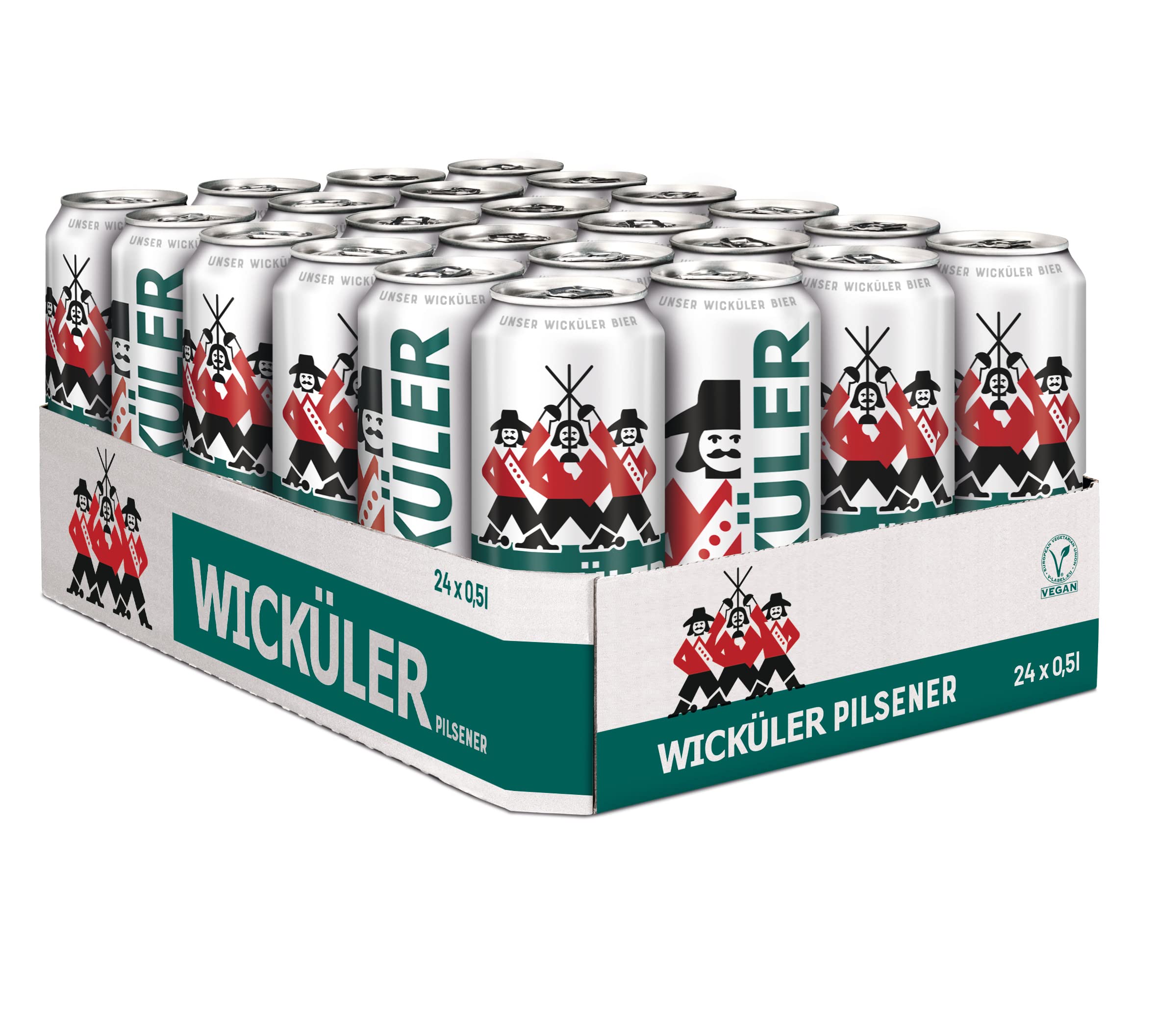 Wicküler Pilsener, würzig frischer Geschmack. 24x0,50 L Dose EINWEG Angebot bei HelloDeals
