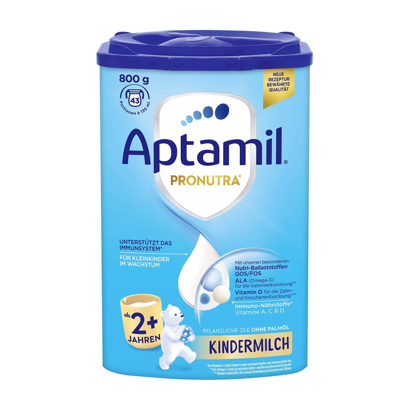 Aptamil Kindermilch 2 Plus – Für Kleinkinder im Wachstum – Mit vielen wichtigen Nährstoffen – Ohne Palmöl – 1 x 800 g – 43 Portionen à 130 ml Angebot bei HelloDeals