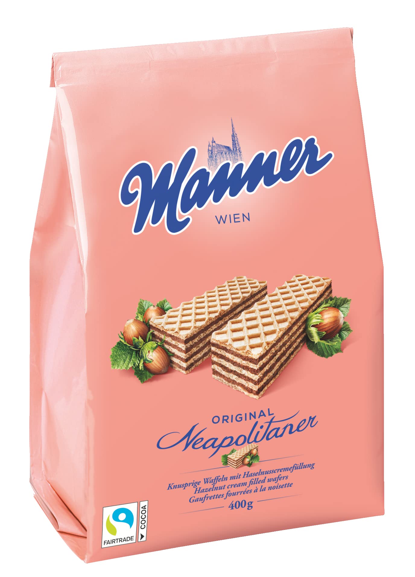 Manner Neapolitaner | vegane knusprige Waffeln mit Haselnusscreme | 1er Pack (400 g) 400 g (1er Pack) Angebot bei HelloDeals