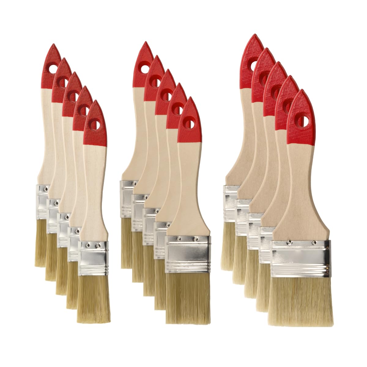 M7 15 STK. Flachpinsel-Set: 1“ – 5 STK. (ca. 25 mm), 1,5“ – 5 STK. (ca. 38 mm), 2“ – 5 STK. (ca. 50 mm) Serie 30, Lackierpinsel mit Synthetischen Borsten, Malerpinsel mit Naturholz und Stahlzwinge 1“ (ca. 25 mm), 1,5“ (ca. 38 mm), 2“ (ca. 50 mm) 15 tgl. S Angebot bei HelloDeals