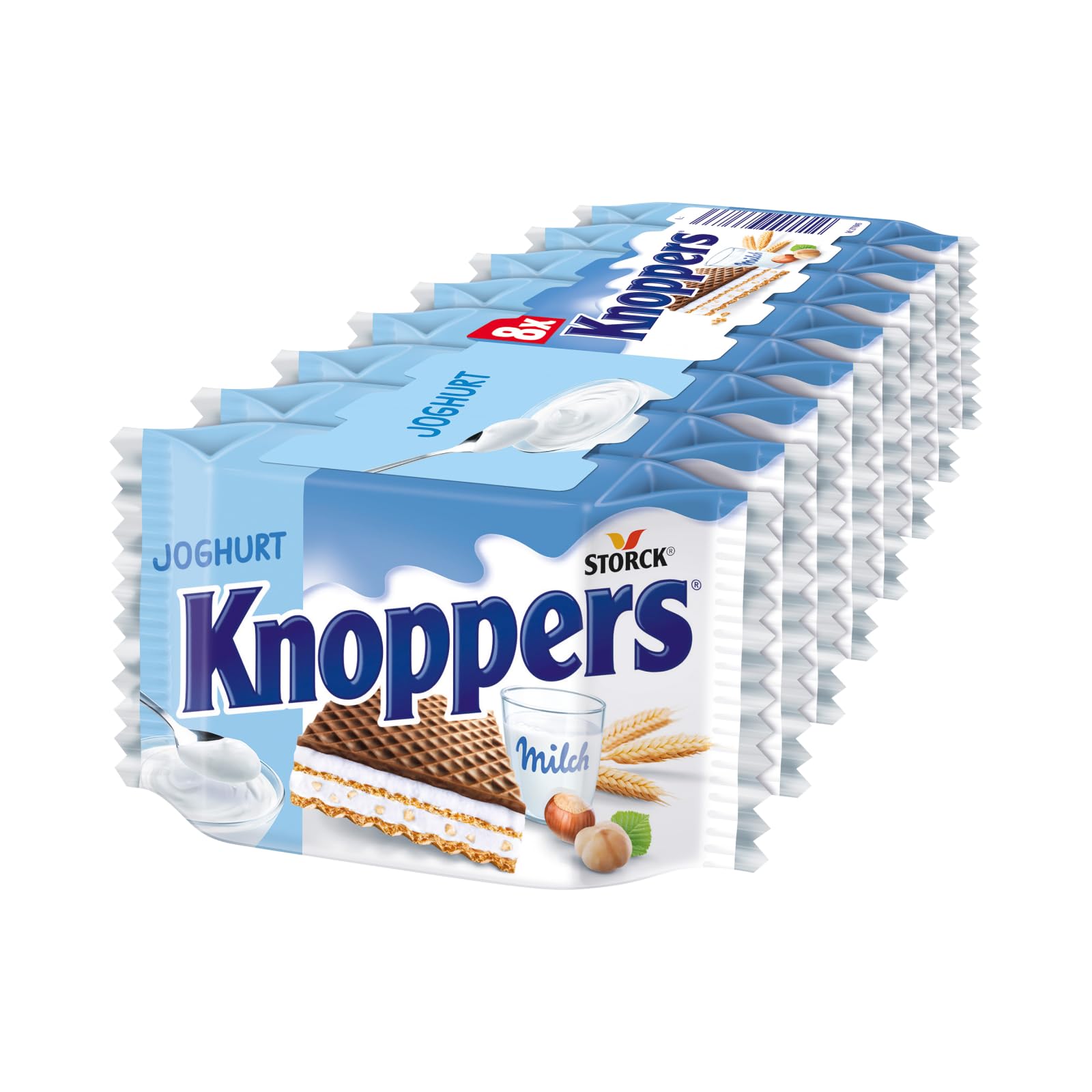 Knoppers Joghurt – 8 x 25g – Gefüllte Waffelschnitte mit Joghurtcreme und Nougatcremefüllung Angebot bei HelloDeals