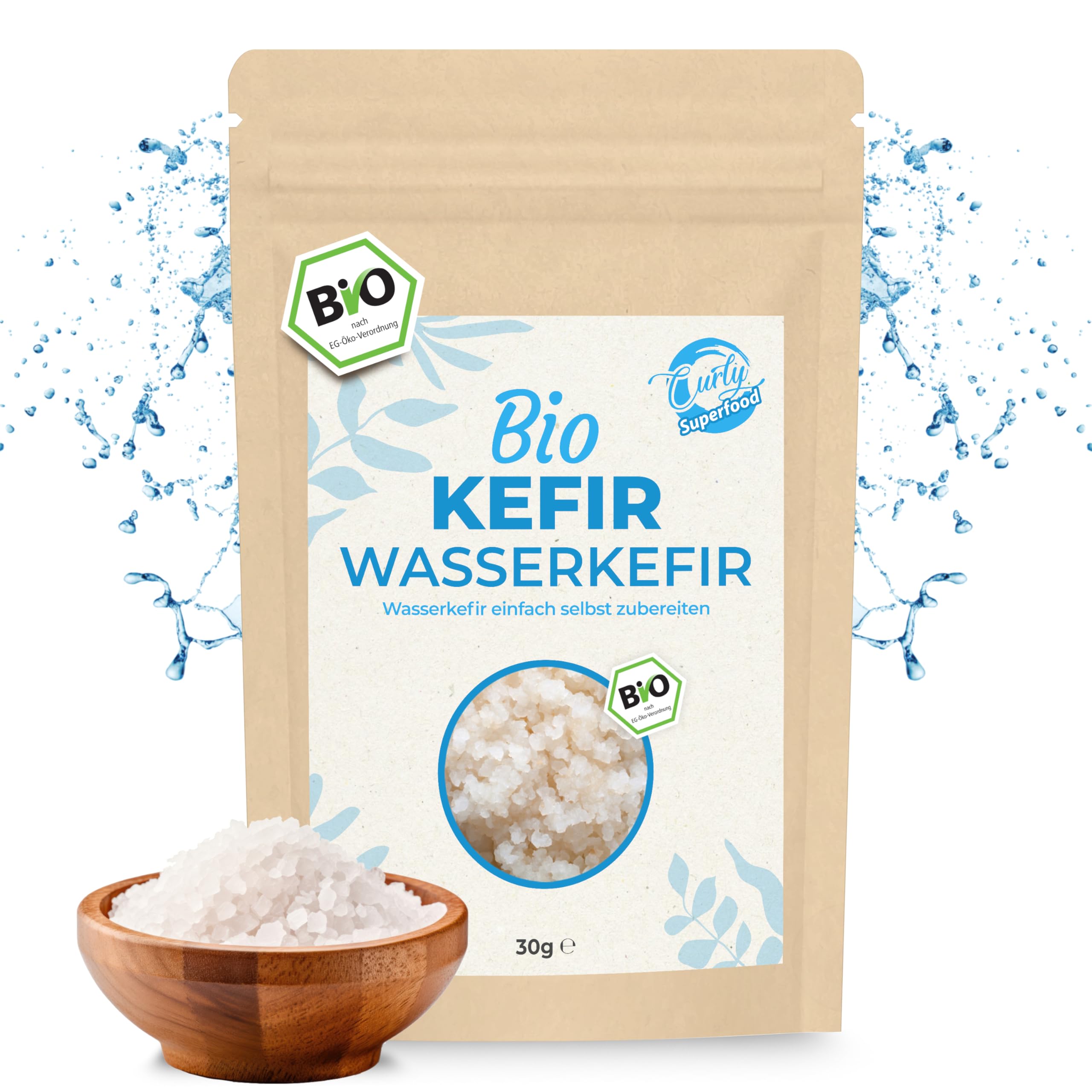 Curly Superfood Wasserkefir Kristalle Bio 30g inkl. Erfolgsgarantie & Anleitung - Besonders einfach frischen Wasserkefir herstellen (unendlich viel) - Frische Kefir Kristalle 30.00 g (1er Pack) 30 g (1er Pack) Angebot bei HelloDeals