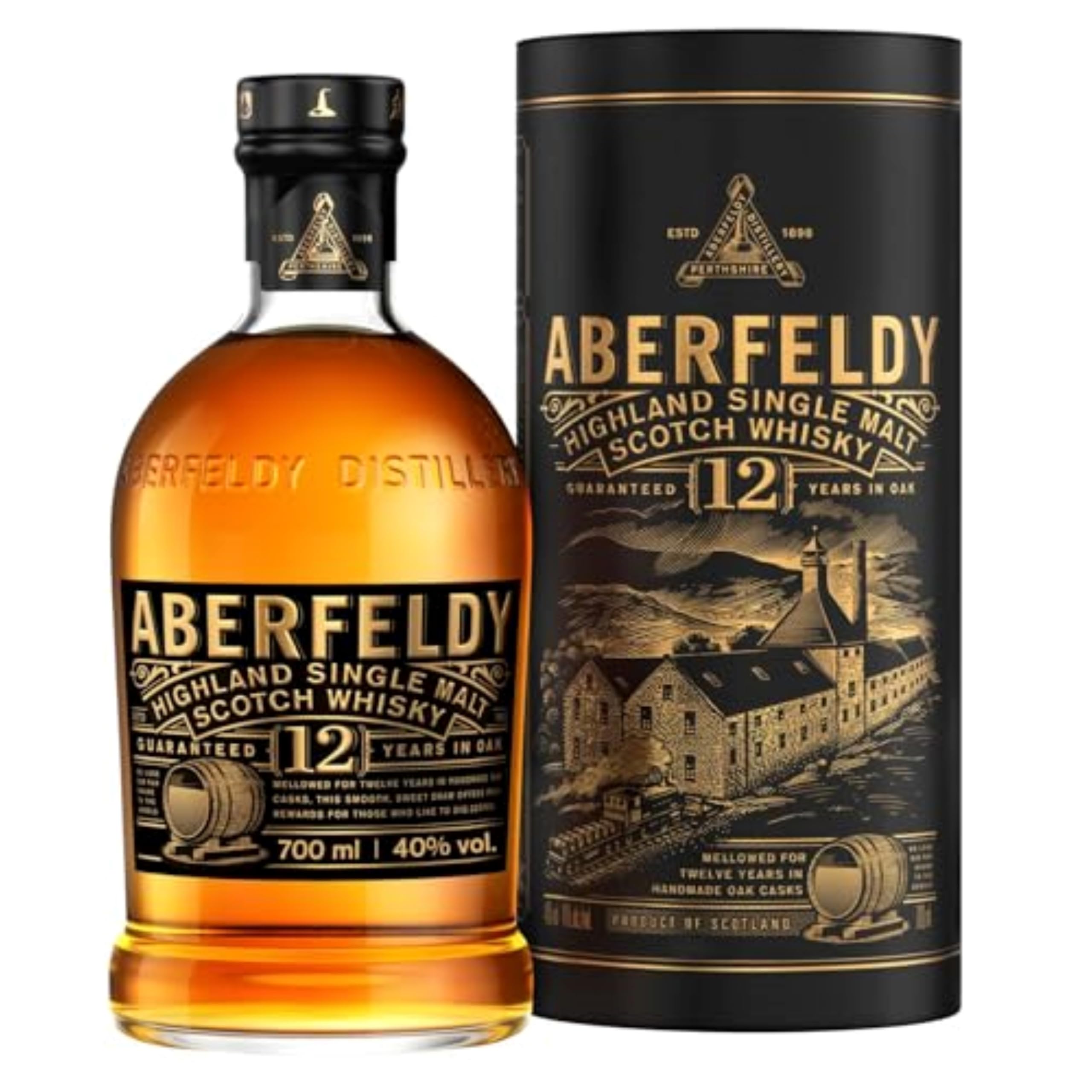 Aberfeldy 12 Jahre Single Malt Scotch Whisky, 40 Vol.-%, 70 cl/700 ml, Premium-Whisky, in vier verschiedenen Fassarten gereift Spice 0.7 l Angebot bei HelloDeals