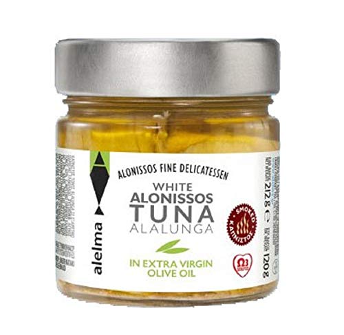 Alelma Geräucherter Weißer Alalunga Thunfisch in extra nativem Olivenöl aus Alonissos Insel Griechenland 212 g – Quecksilberfrei – Ohne Schwermetalle - Ohne Zuckerzusatz - Ohne Konservierungsstoffe Geräucherter Thunfisch Angebot bei HelloDeals