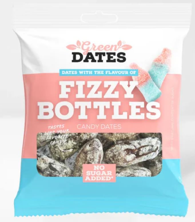 Green Dates Fizzy Bottles 90g – Dattelsnack mit prickelndem Brausegeschmack – Vegan, fruchtig & ohne Zuckerzusatz – Der natürliche Süßigkeiten-Kick für Groß & Klein Angebot bei HelloDeals