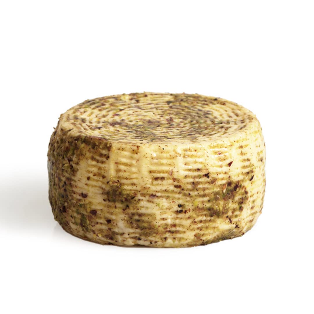 Pistazienkäse | Ziegen- und Schafskäse | Typisch sizilianisch | 450g | Verfeinert in der Kruste mit Olivenöl und Pistazien Angebot bei HelloDeals