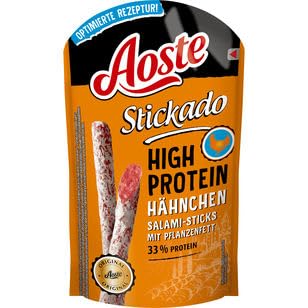 Aoste Stickado High Protein Hähnchen Salami-Sticks, 12er Pack (12 x 60g) Angebot bei HelloDeals