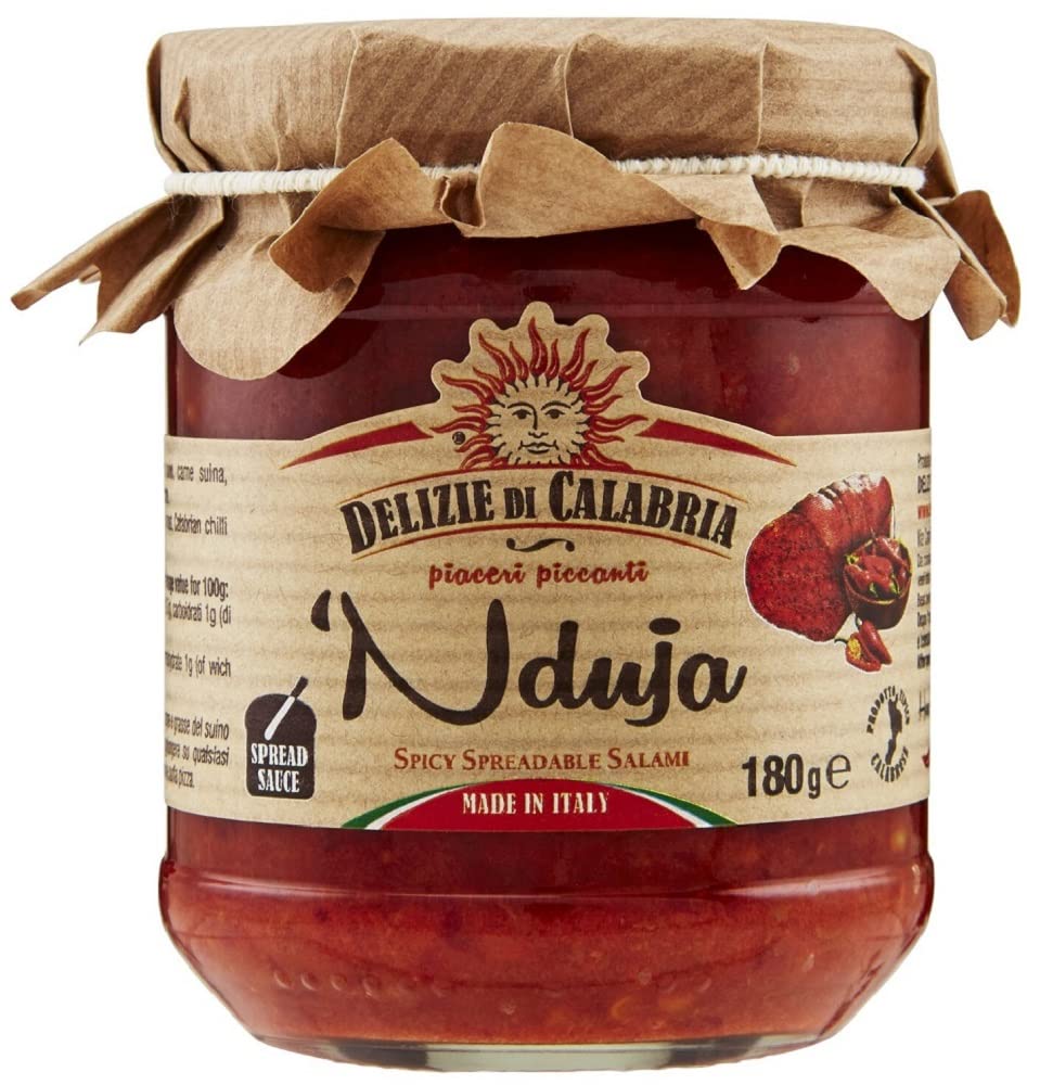 Kalabrische Nduja (180g) - Würziges Streichfähige und Cremige Salami | Made in Italy von Delizie di Calabria 180g, 1er Pack Angebot bei HelloDeals