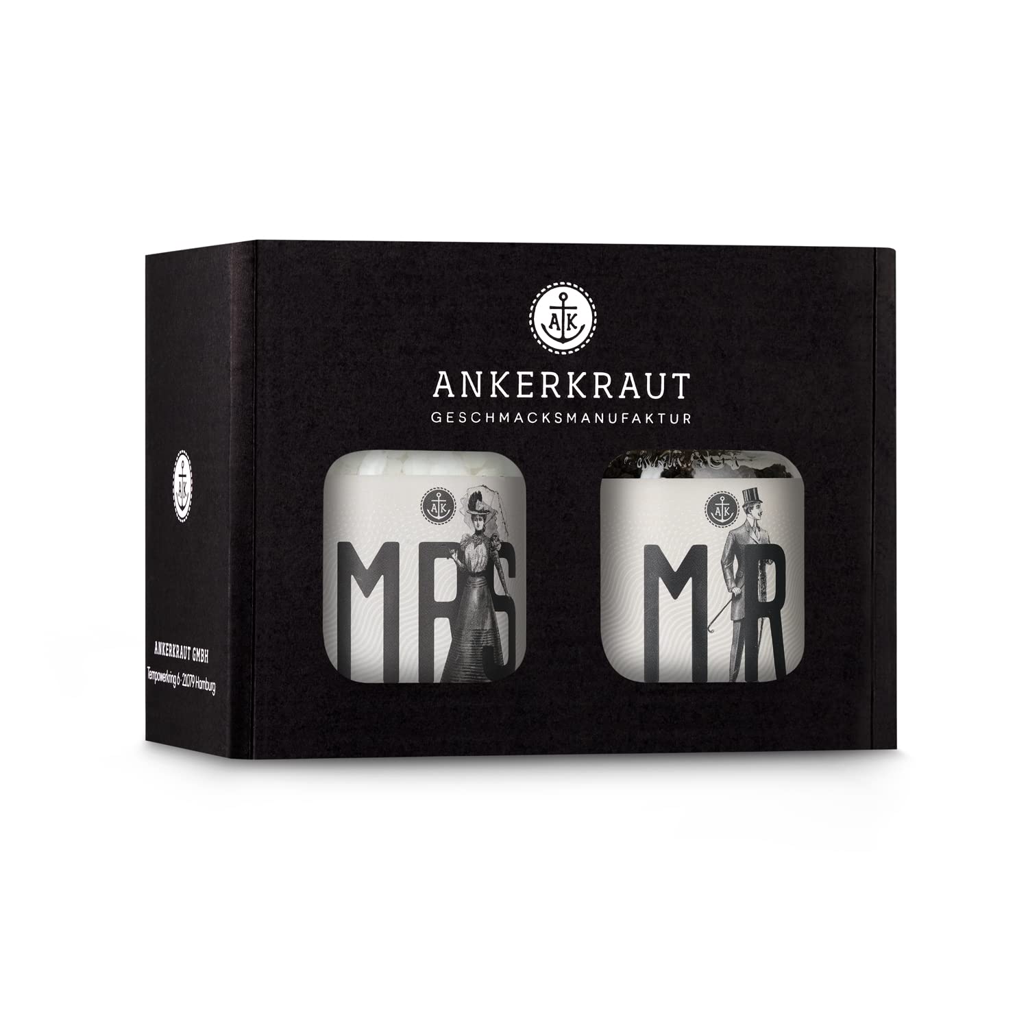 Ankerkraut Hochzeits-Box, Salz & Pfeffer als Geschenk, im Korkenglas (Mr. & Mrs.) Angebot bei HelloDeals