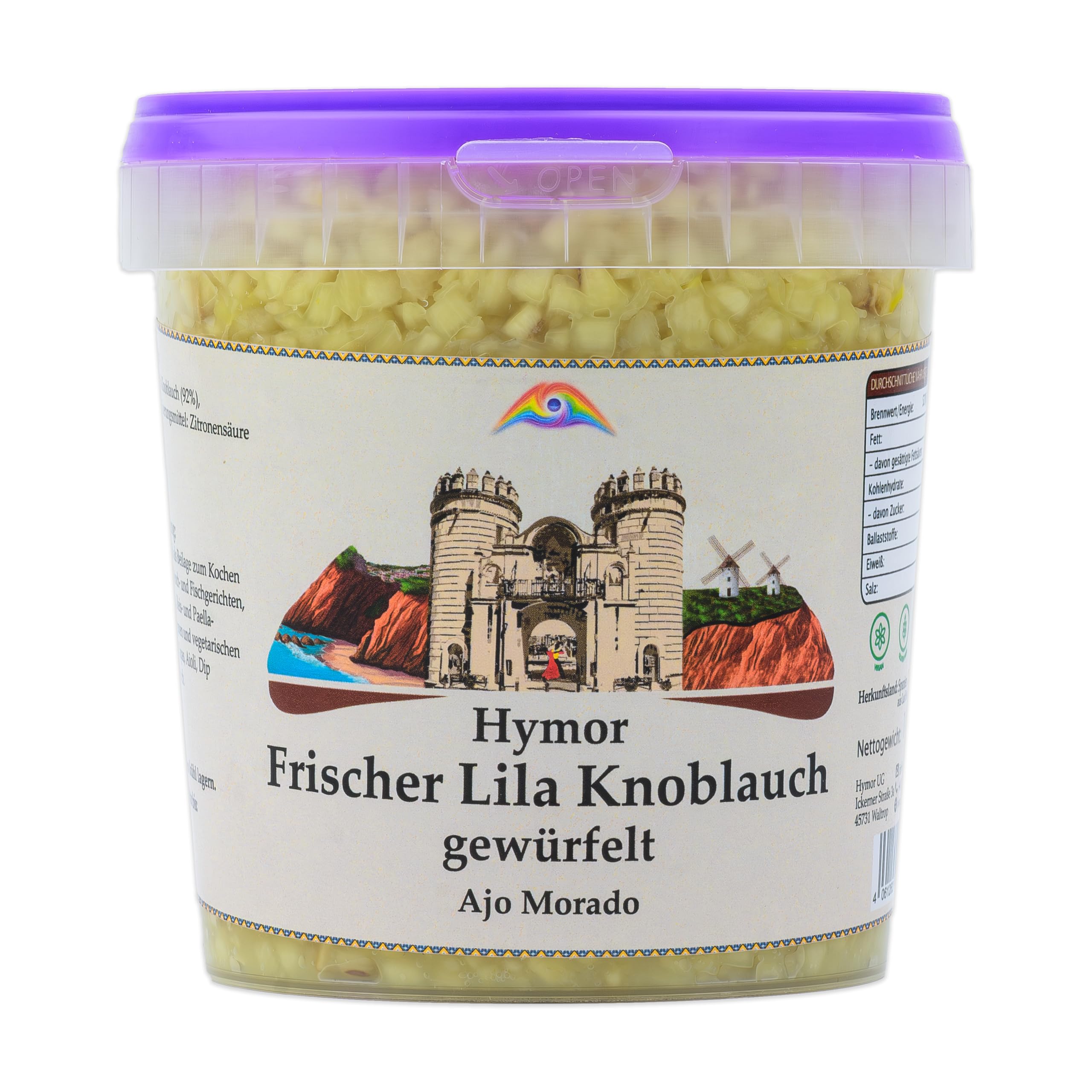 Hymor frischer Knoblauch gewürfelt 1kg – Ajo Morado aus Spanien Las Pedroñeras - intensiv-würziger Geschmack - ideal für Dips, Marinaden, Tapas & Paella Aromatisch-scharf, leicht süßlich, würzig – ohne beißende Schärfe oder Bitterkeit 1 kg (1er Pack) Angebot bei HelloDeals