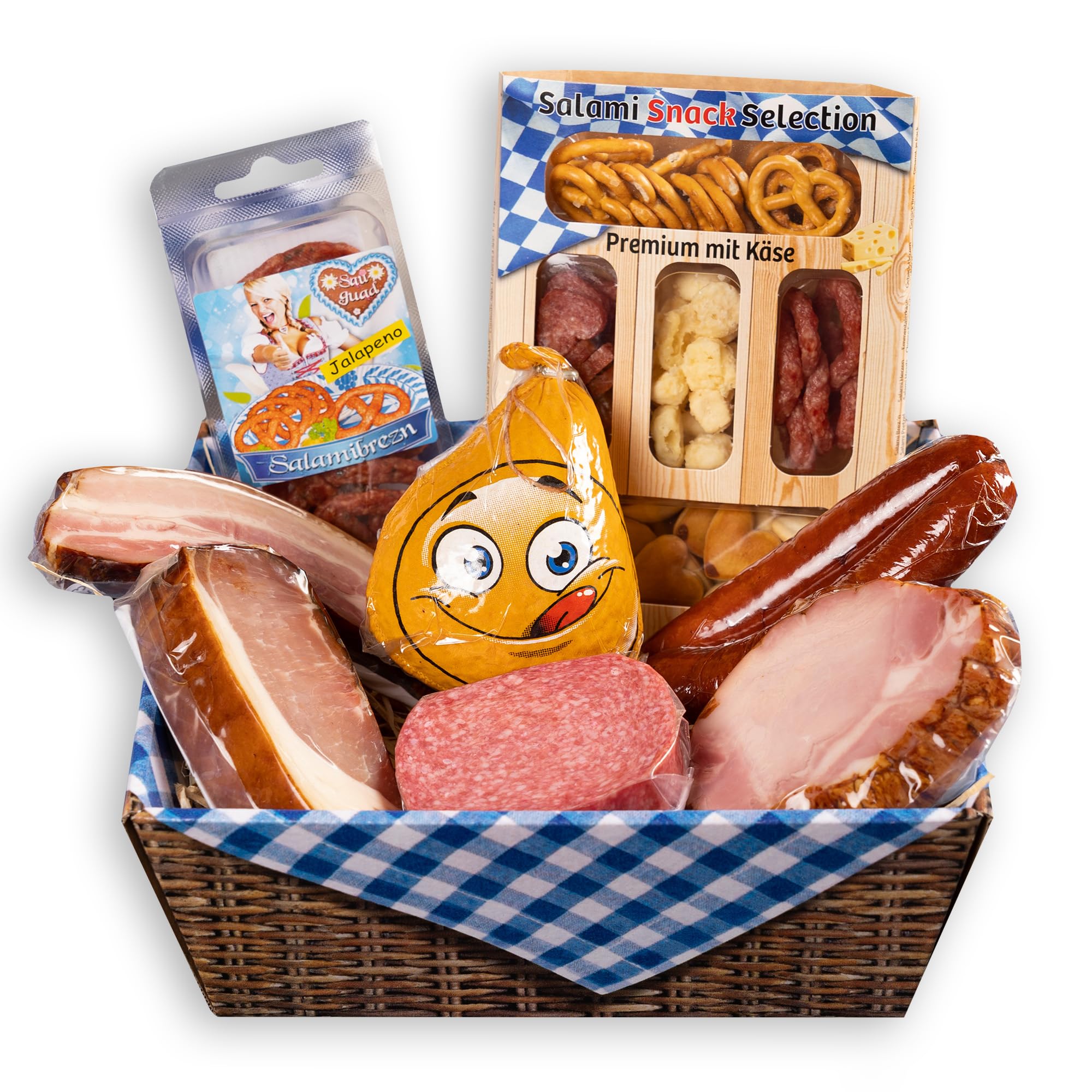 WURSTBARON® Geschenkbox Bayern, Geschenkpaket mit Salami, Schinken und Speck, Wurstpaket mit ca. 1,1 kg Angebot bei HelloDeals
