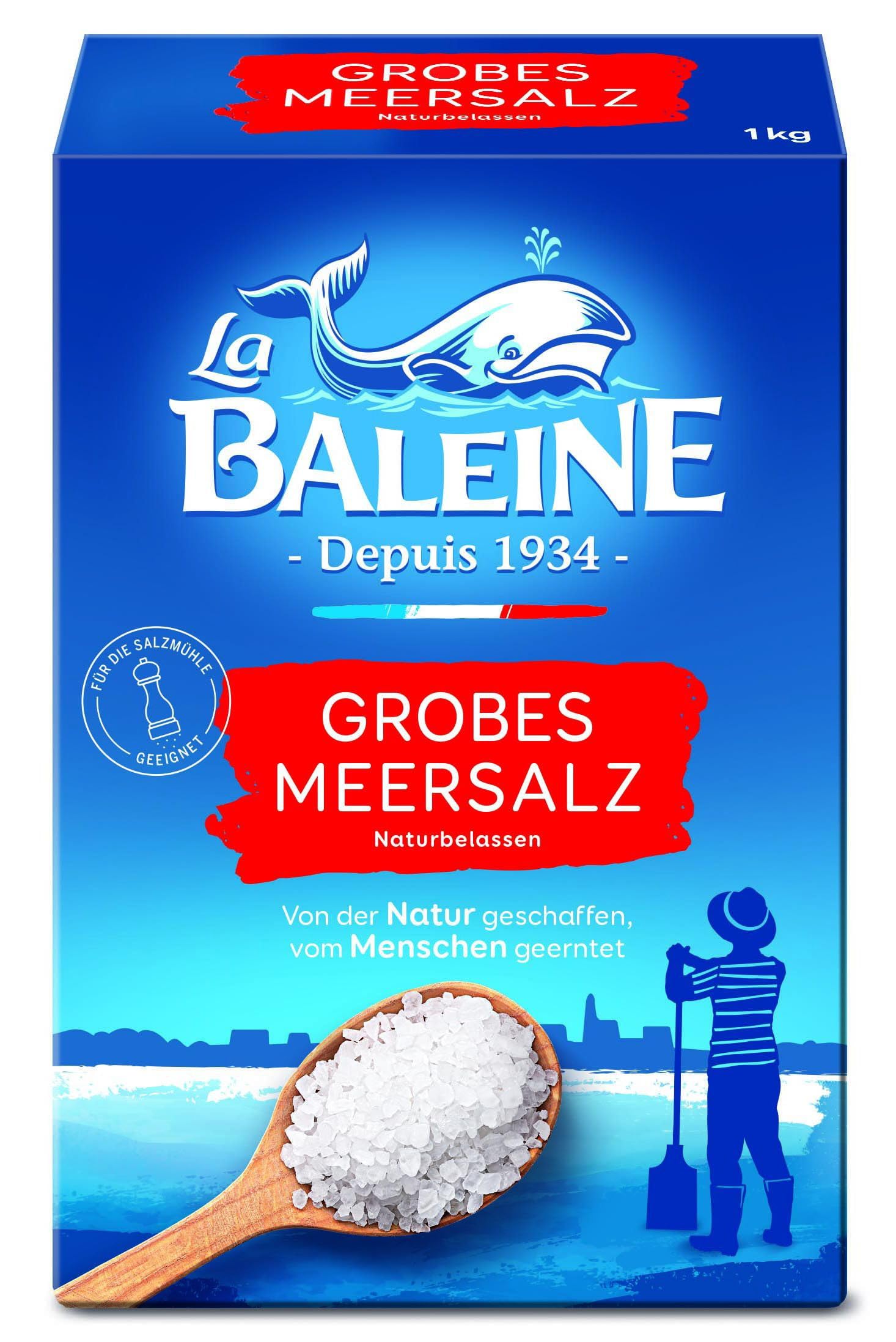 La Baleine - Meersalz grob - Vorteilspack 1 kg - geernted in Salzgärten in Südfrankreich am Mittelmeer - einzigartige Reinheit Meersalz grob 1 kg (1er Pack) Angebot bei HelloDeals