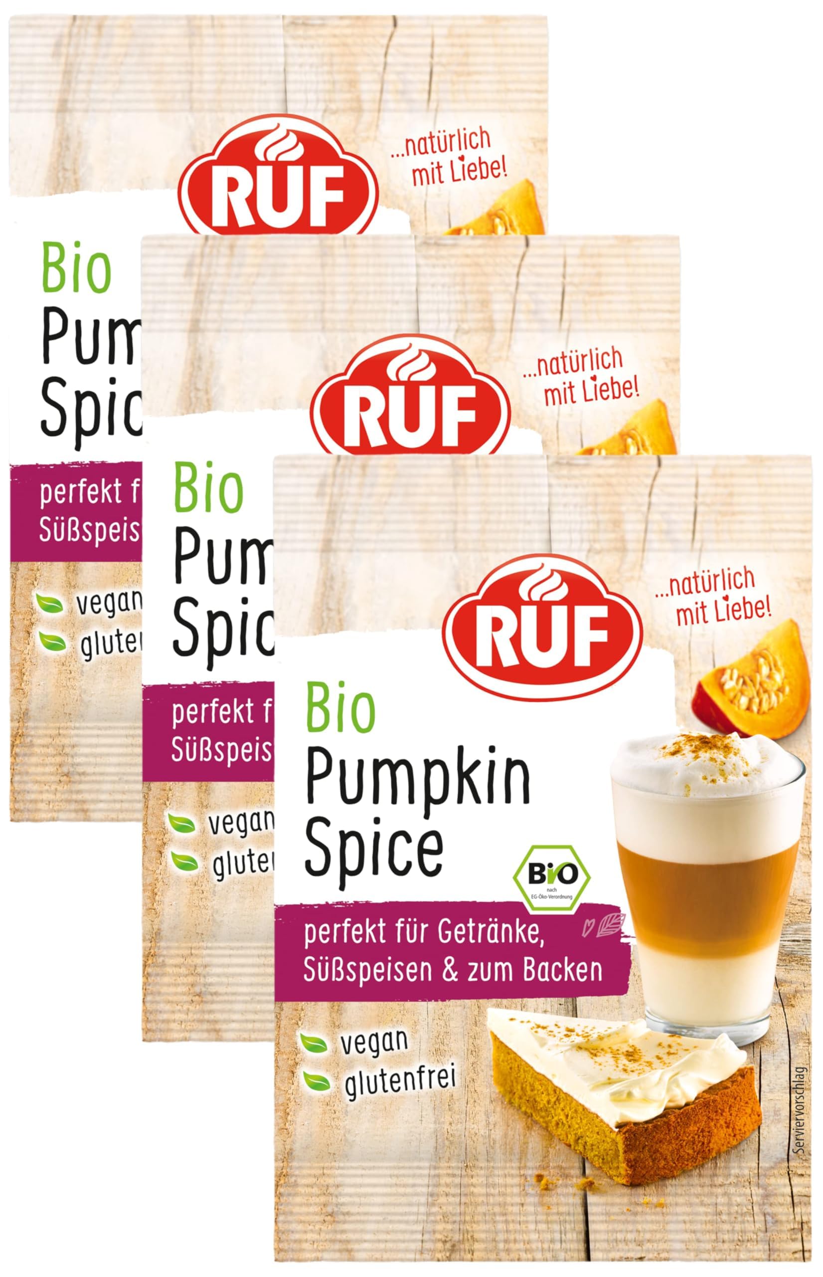 RUF Bio Pumpkin Spice Latte Würzmischung, Kürbispulver Gewürzmischung zum Verfeinern von Milch-Kaffee, Pumpkin Pie, Plätzchen, Porridge und Pancakes, vegan und glutenfrei, 1x10g Angebot bei HelloDeals