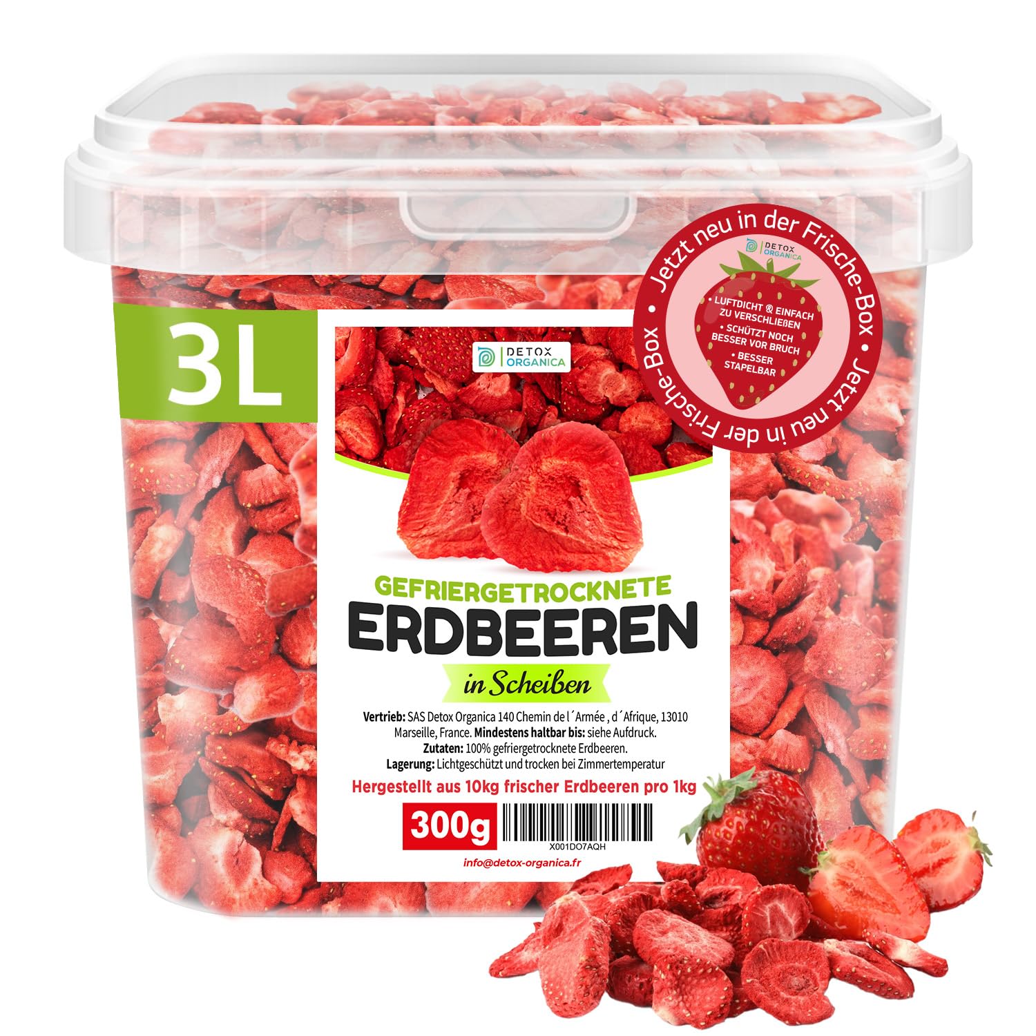 Detox Organica GEFRIERGETROCKNETE ERDBEEREN, 300g Früchte in Scheiben, 100% Trockenfrüchte natürlich und ohne Zusatz von Zucker oder Zusatzstoffen (300g) 300 g (1er Pack) Angebot bei HelloDeals