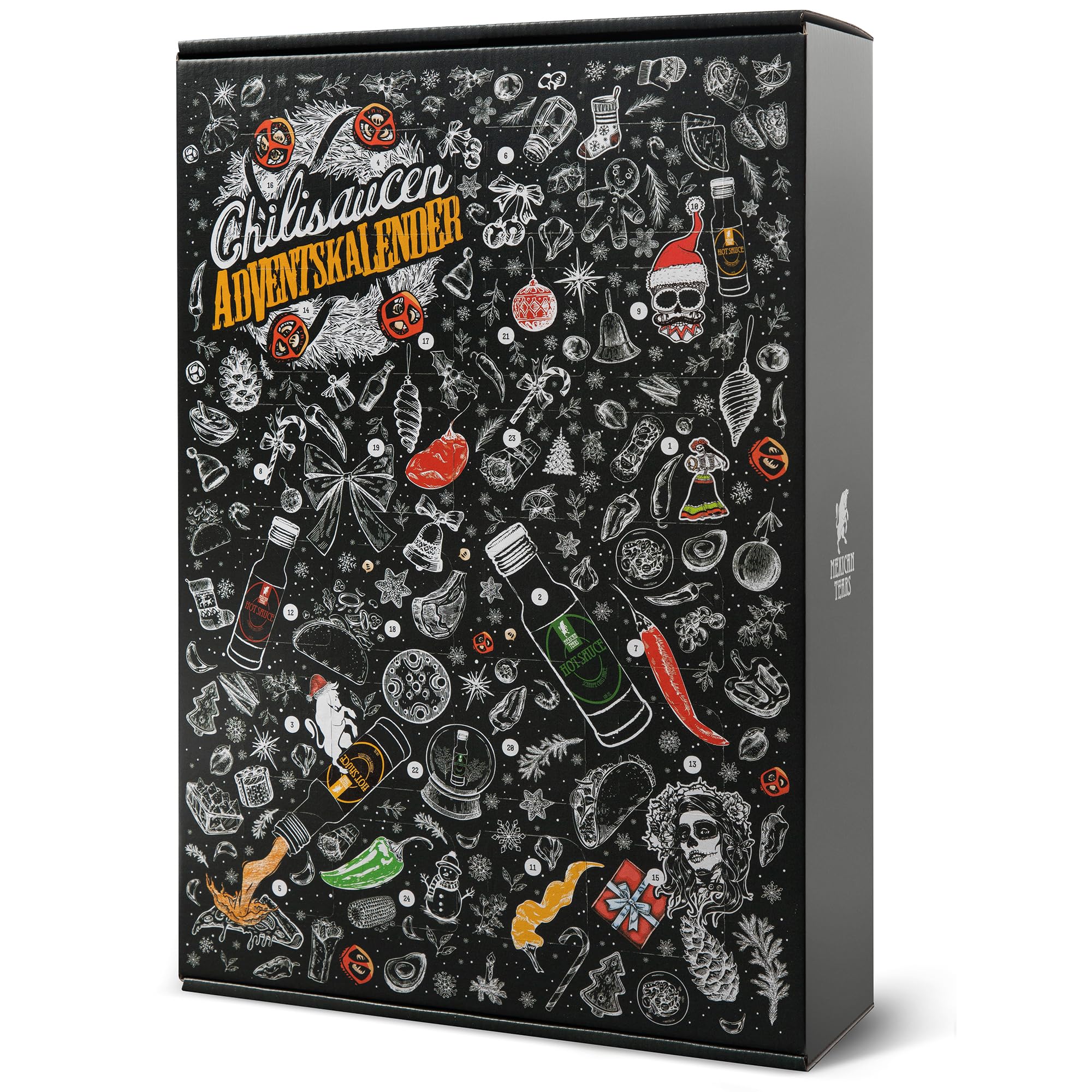Mexican Tears - Scharfe Sauce Adventskalender mit 24 unterschiedlichen Chilisaucen in wiederverschließbaren Glasflaschen, limitierte Auflage [24x20ml Chili Sauce] Angebot bei HelloDeals