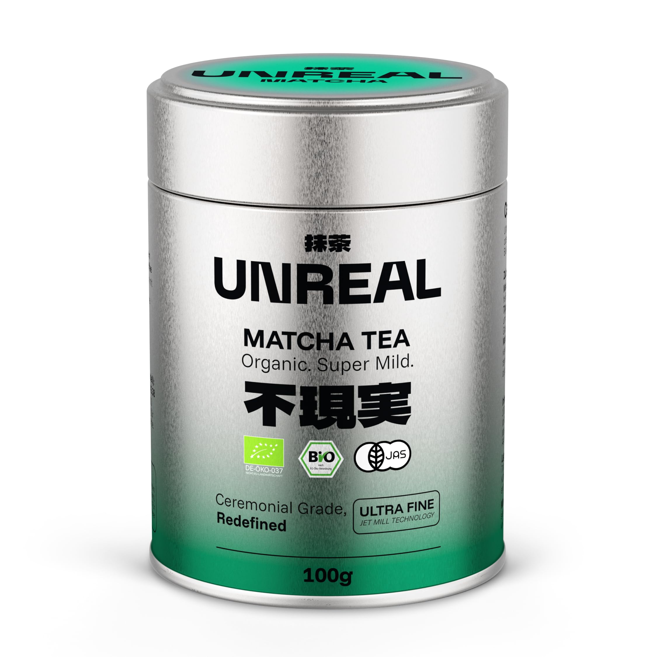 UNREAL® 100g Ceremonial Bio Matcha – 100% Japanischer Zeremonieller Grüntee – Premium Qualität aus Shizuoka – Für Tee, Latte & Smoothies – Besonders fein vermahlen Angebot bei HelloDeals