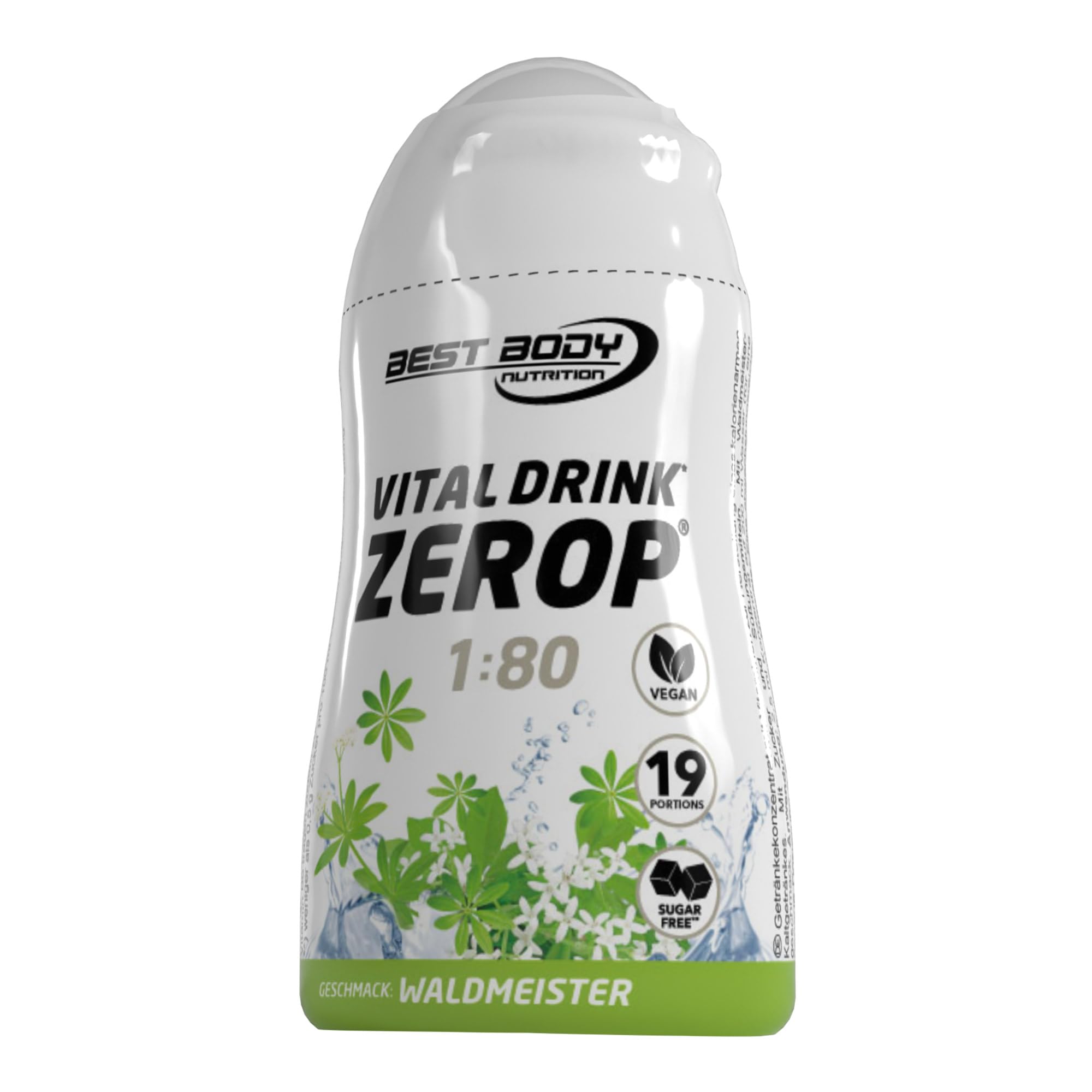Best Body Nutrition Vital Drink ZEROP - Waldmeister, Original Getränkekonzentrat - Sirup - zuckerfrei, 1:80 ergibt 19 Portionen Fertiggetränk, 48 ml (1er Pack) Waldmeister 48 ml (1er Pack) Angebot bei HelloDeals