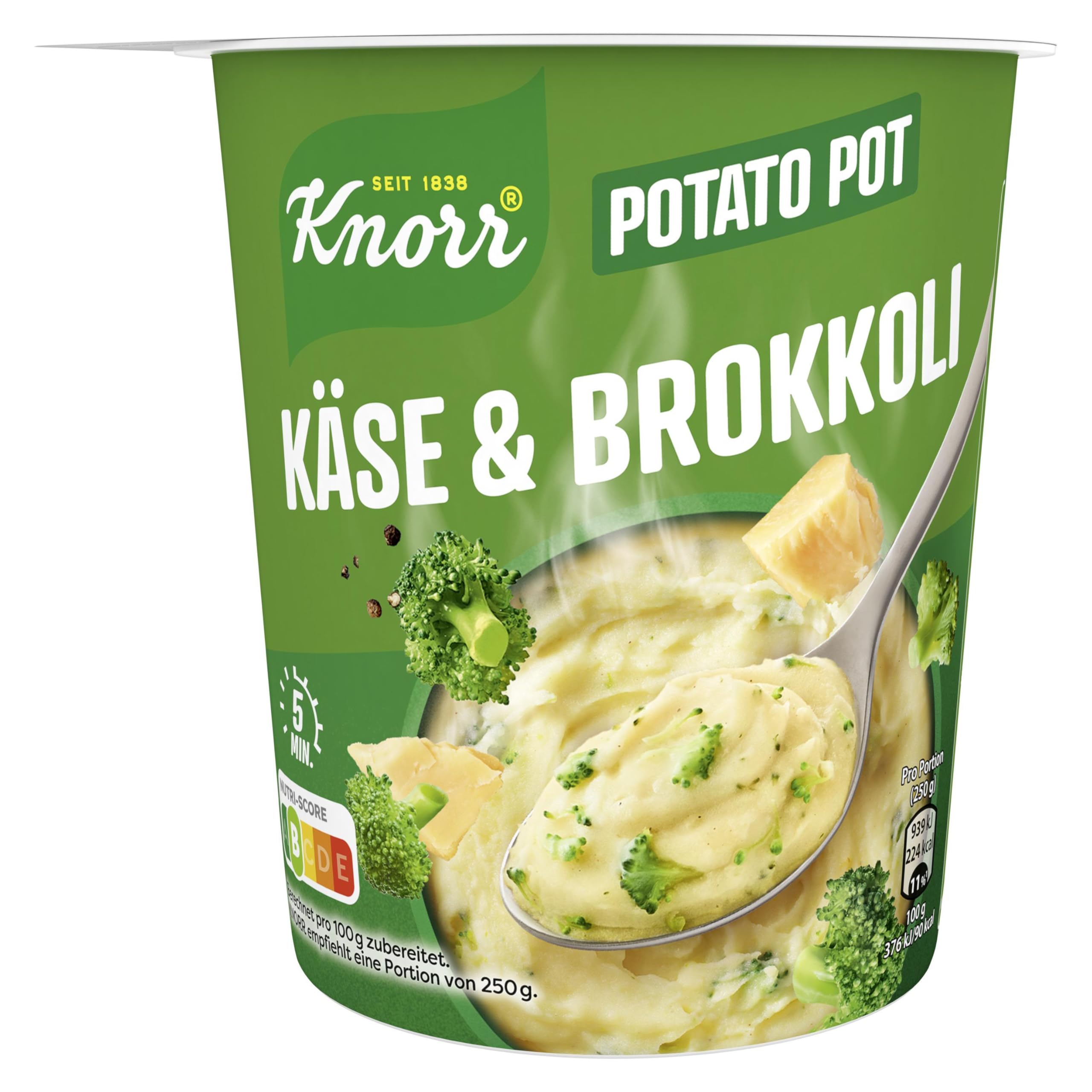 Knorr Potato Snack Pot mit Käse & Brokkoli und nachhaltig angebauten Kartoffeln, fertig in nur 5 Minuten 50g Käse & Brokkoli 1 Stück Angebot bei HelloDeals